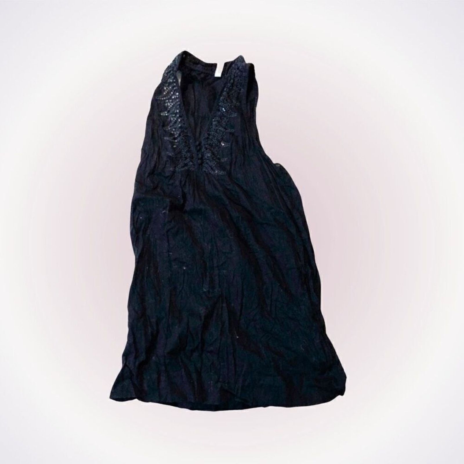Free People Free People Embellished Black Mini Sundress | Sz XS Size XS / US 0-2 / IT 36-38 - 1 Thumbnail