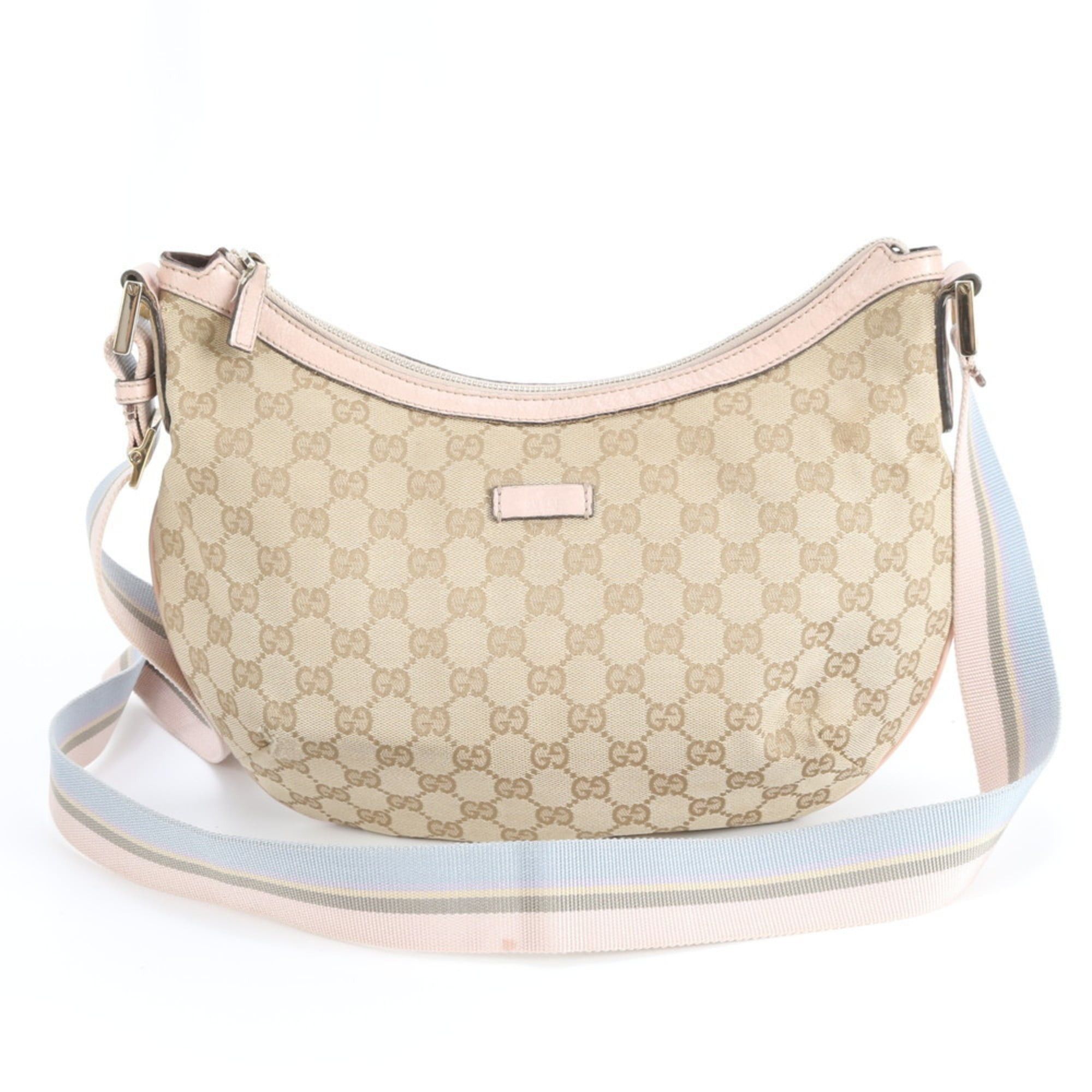 Gucci GG Canvas 181092 Leather Shoulder Bag, Handbag, Tote Bag For Women in Beige