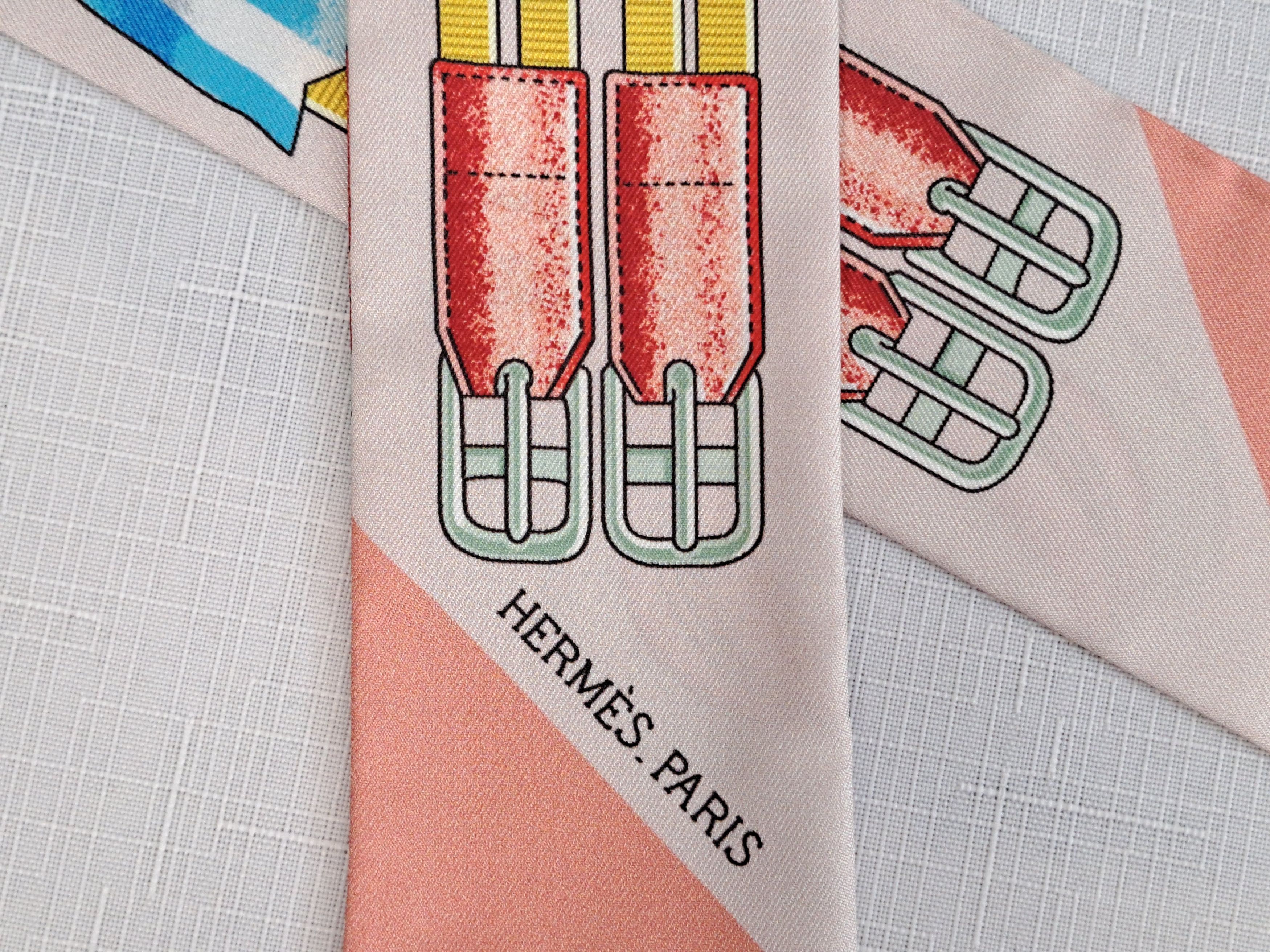 Hermes HERMES Paris silk twilly scarf. Size ONE SIZE - 14 Thumbnail