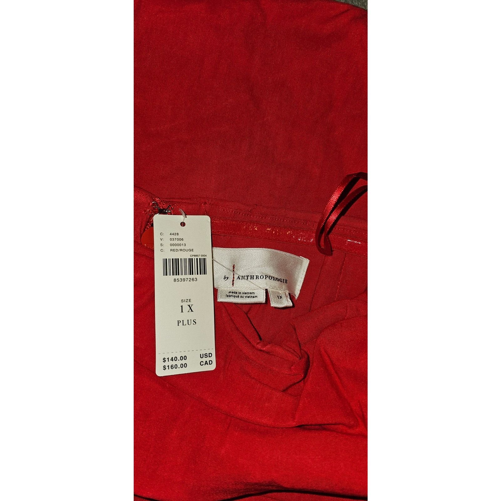 Anthropologie NWT By Anthropologie Strapless Slim Mini Dress $140 PLUS 1X Size XXL / US 16-18 / IT 52-54 - 4 Thumbnail
