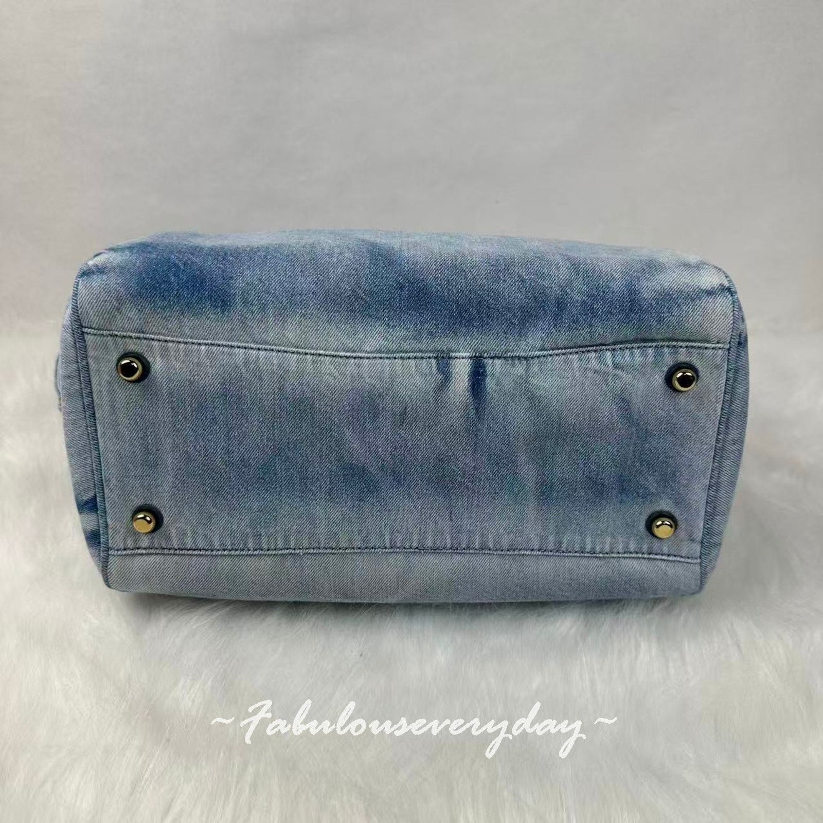 Coach Coach Rowan Large Satchel Loved Denim Charms Light Indigo Size ONE SIZE - 6 Thumbnail
