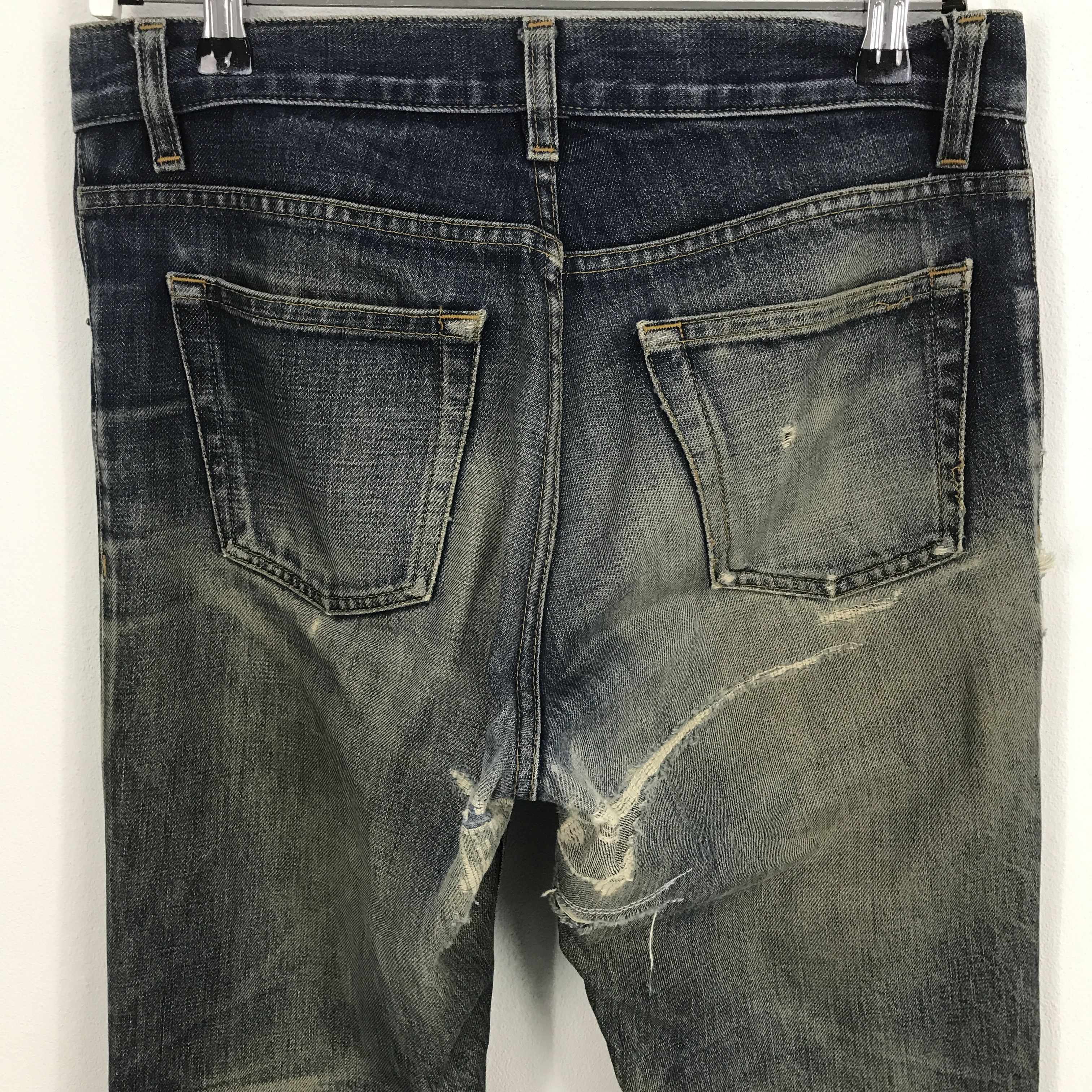 Helmut Lang × Vintage RARE🔥Helmut lang distressed denim pants Size US 30 / EU 46 - 5 Thumbnail