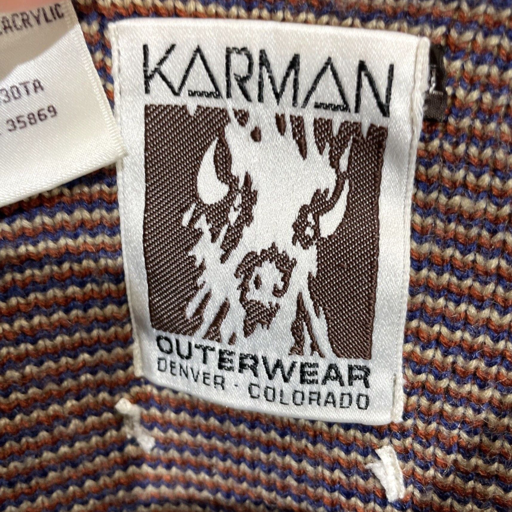 Armani VINTAGE Karman Cardigan Sweater Aztec Striped L Tan Womens? Size L / US 10 / IT 46 - 4 Thumbnail