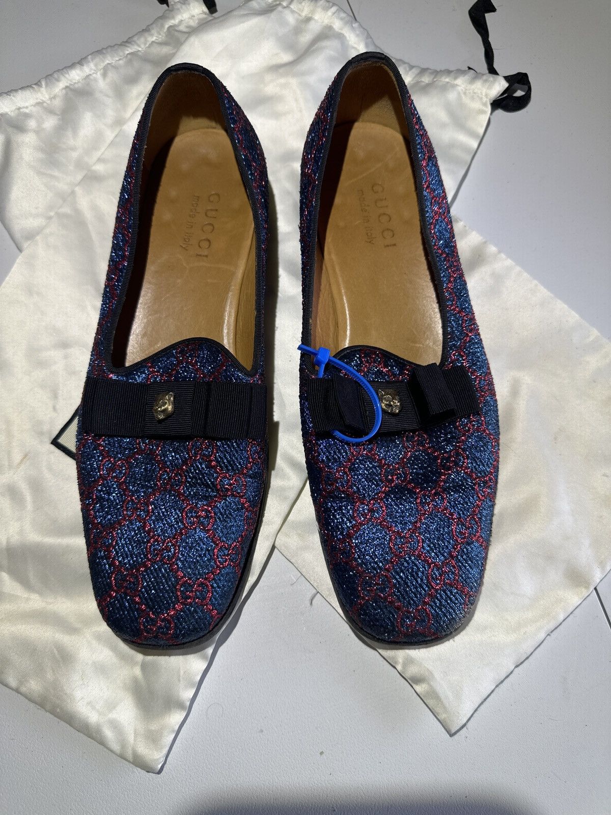 image of Gucci Lurex Loafer in Navy, Men's (Size 6.5)