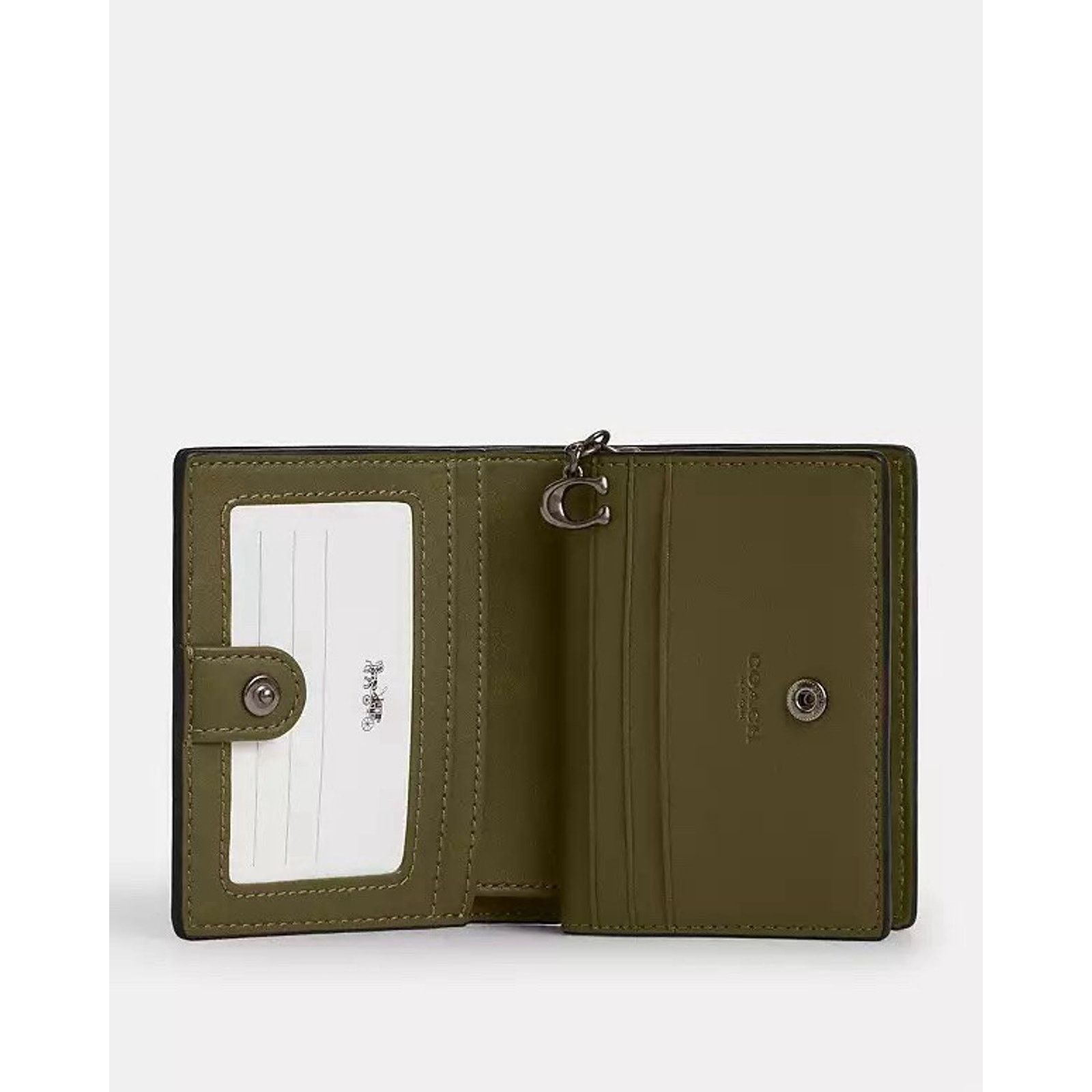Coach NWT Coach Snap Wallet Patchwork Snake CCL77 Gunmetal/Olive Size ONE SIZE - 8 Thumbnail