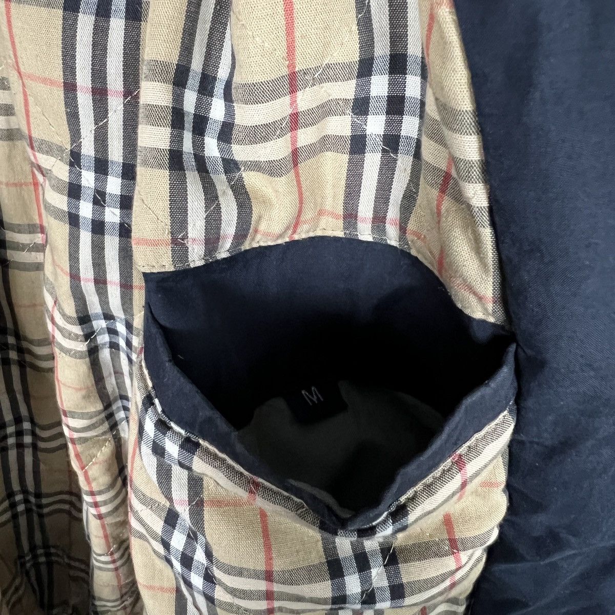 Vintage Burberry's Black Bomber Jacket w/ Check mens size M