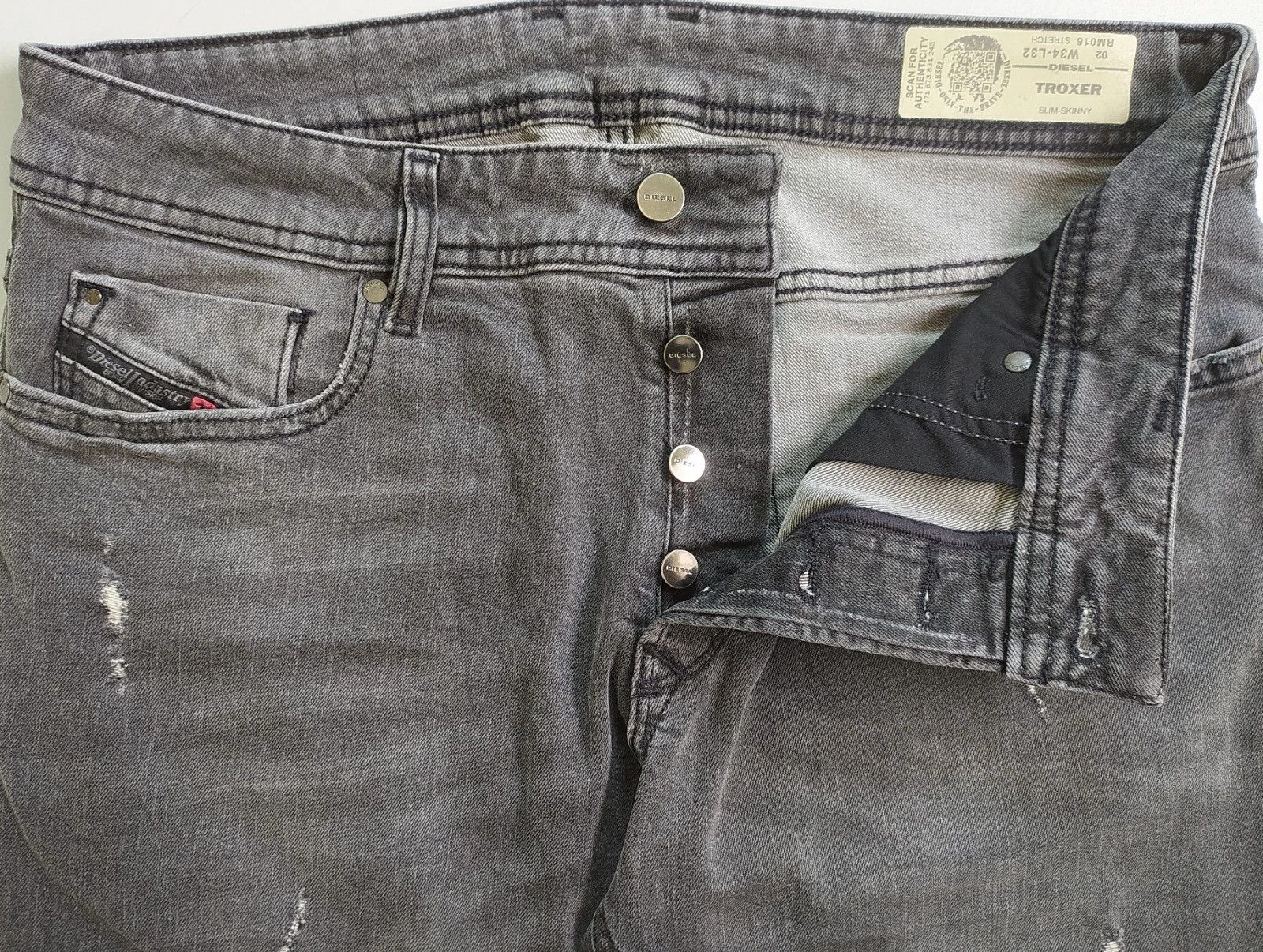 Diesel Diesel TROXER - RM016 Men's Jean T 9984 Size US 34 / EU 50 - 4 Thumbnail