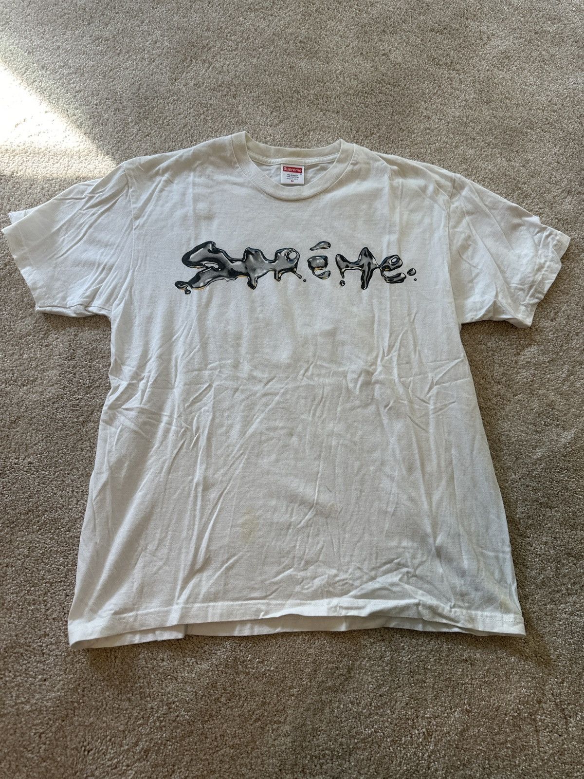 Supreme Supreme Liquid White Tee Size US M / EU 48-50 / 2 - 1 Thumbnail