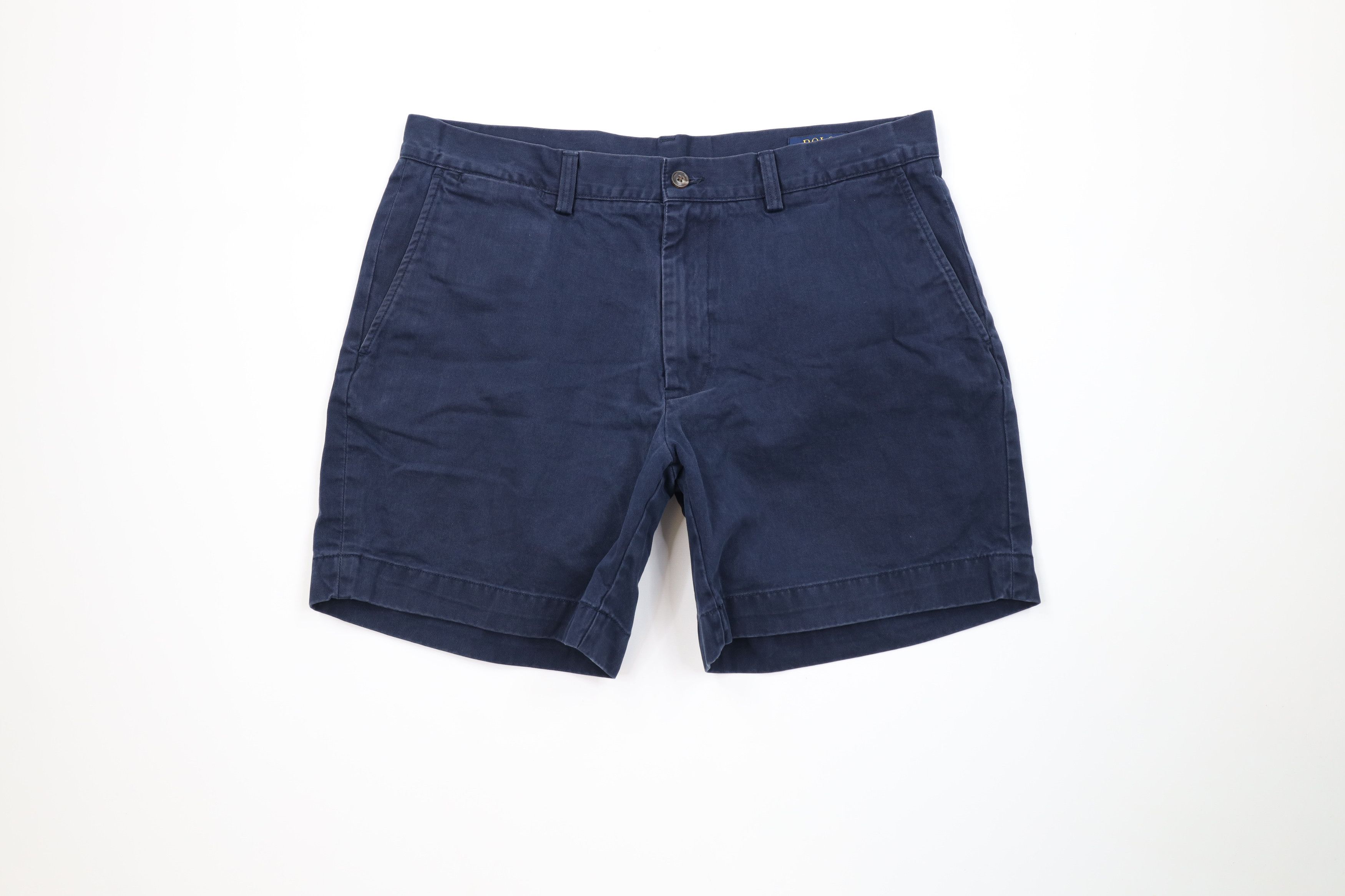 Ralph Lauren Vintage Ralph Lauren Above Knee Chino Shorts Navy Cotton Size US 34 / EU 50 - 1 Thumbnail