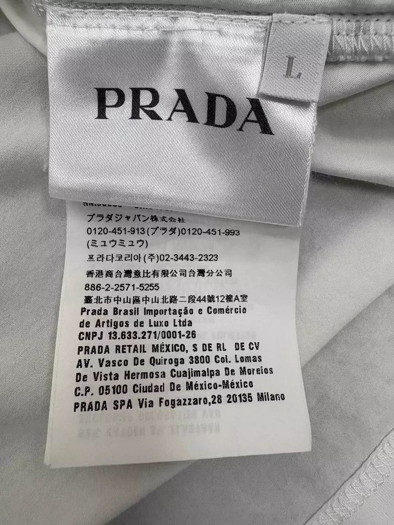 Prada Prada White Logo Short Sleeve TShirt -2505 Size US L / EU 52-54 / 3 - 8 Thumbnail