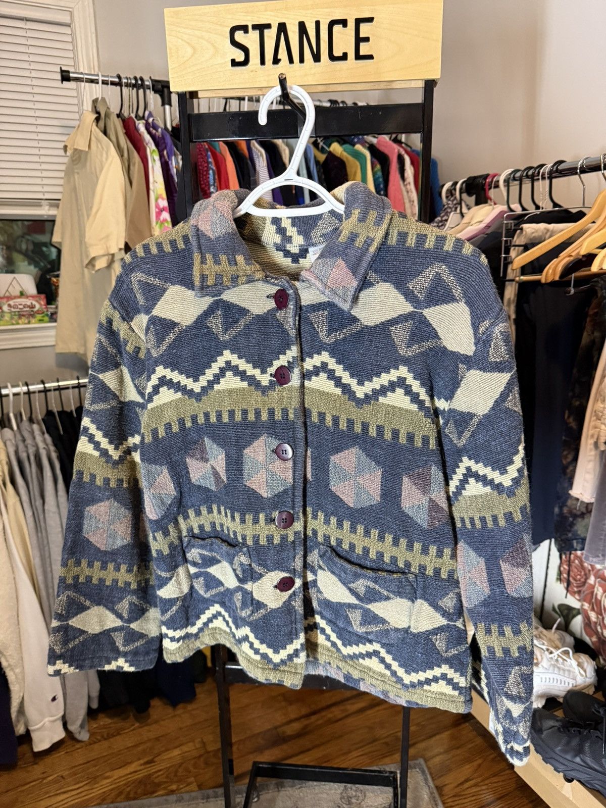 Vintage 70’s Button-Up Knit Sweater Size US S / EU 44-46 / 1 - 1 Thumbnail
