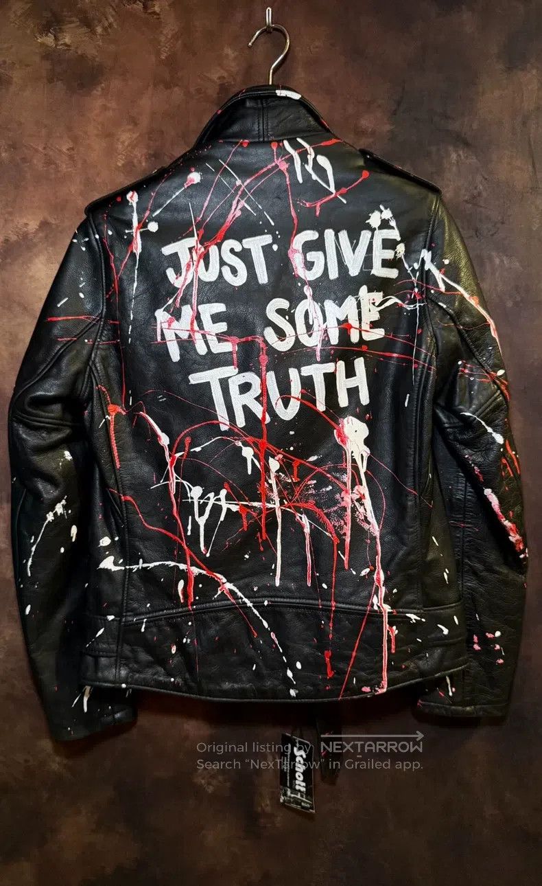 Schott Schott Limited edition hand-painted leather jacket Size US S / EU 44-46 / 1 - 1 Thumbnail
