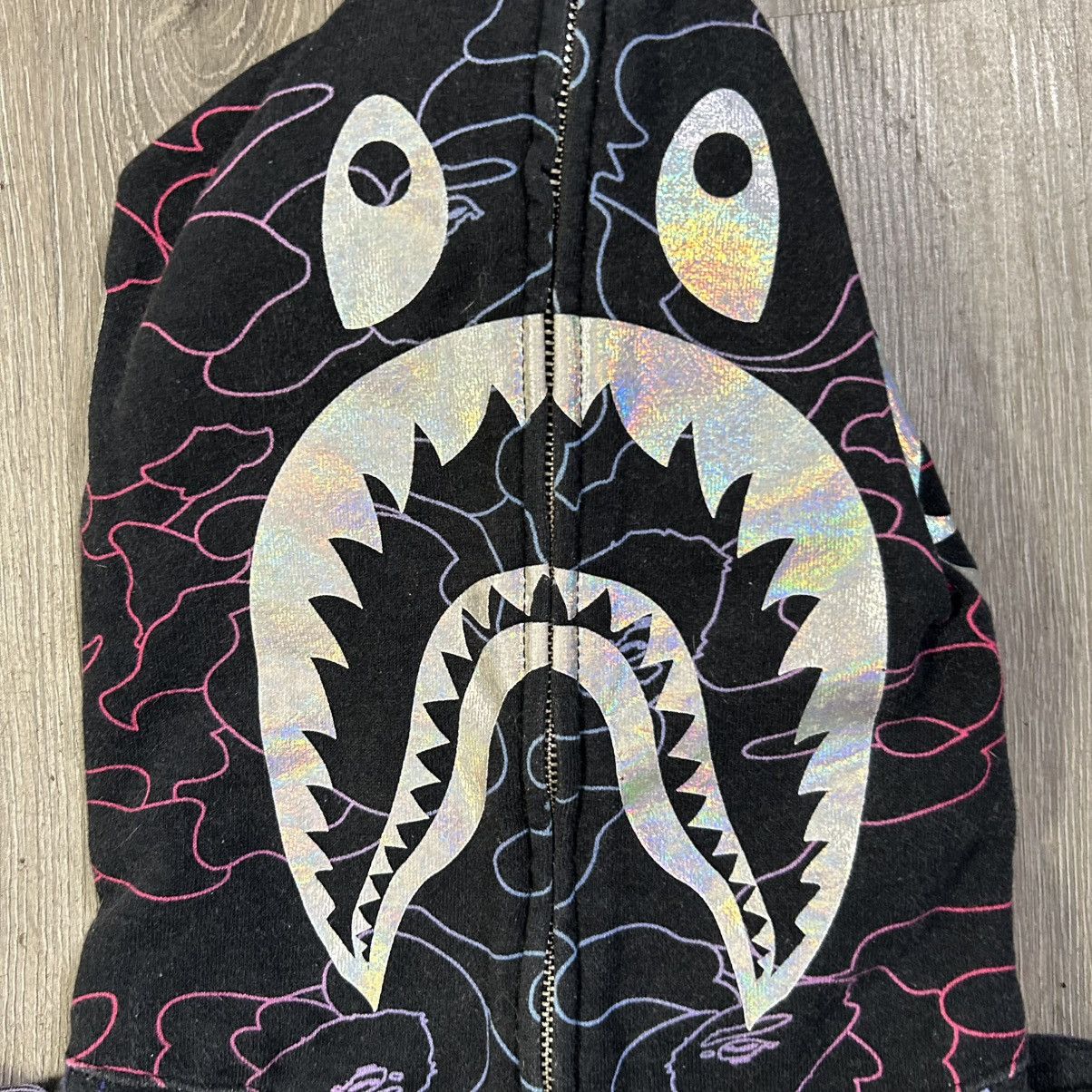 Bape BAPE Pencil Neon Camo Shark Full Zip Hoodie Size US L / EU 52-54 / 3 - 2 Thumbnail