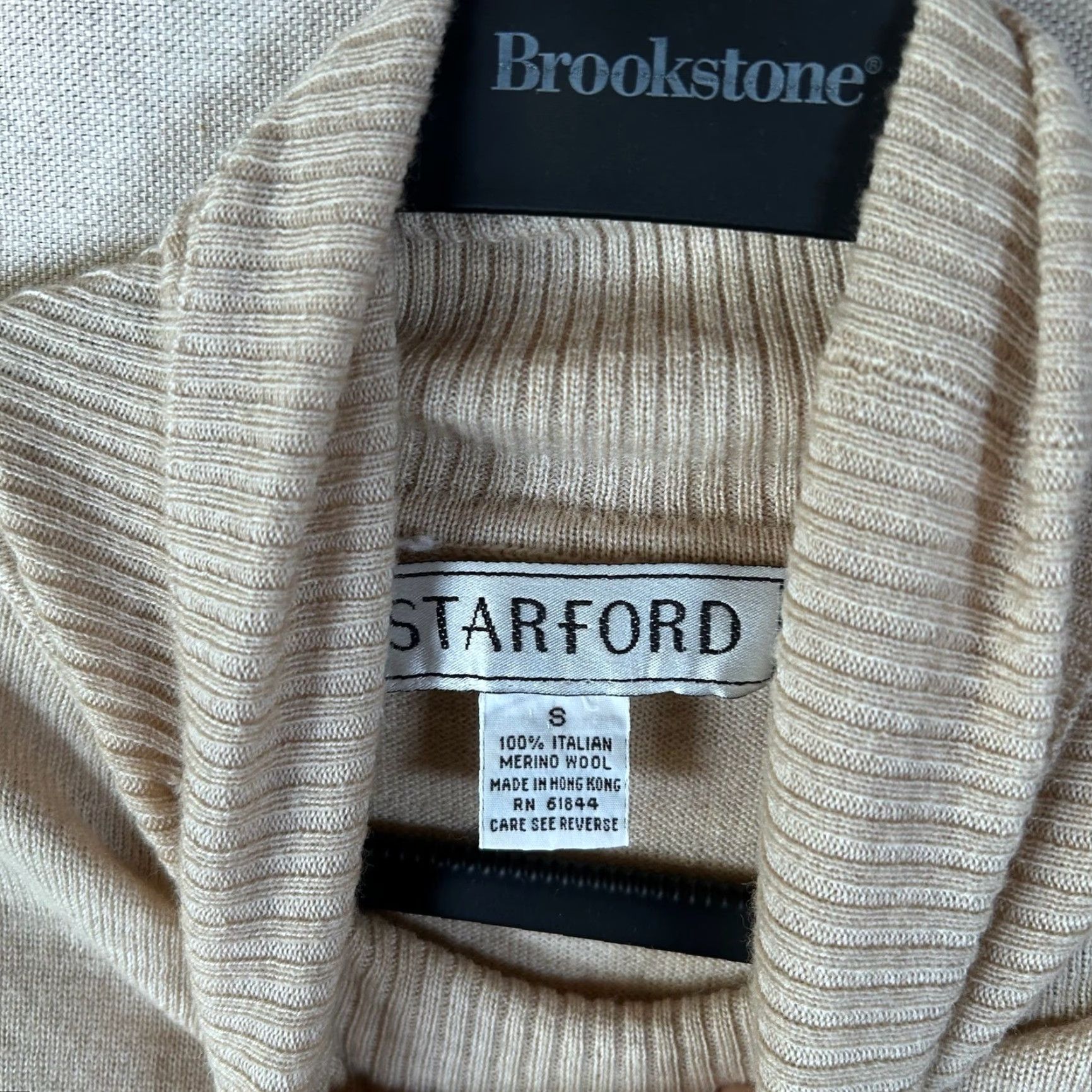 Vintage VINTAGE Starford Womens Small Beige 100% Italian Merino Wool Turtleneck Sweater RN 61844 Size S / US 4 / IT 40 - 2 Thumbnail