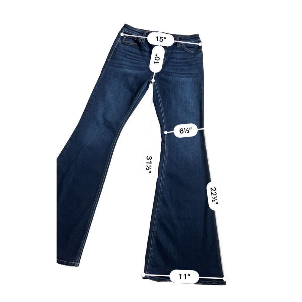 Vintage Kancan Women's Mid-Rise Flare Jean size 9/32 Size 30" / US 8 / IT 44 - 3 Thumbnail