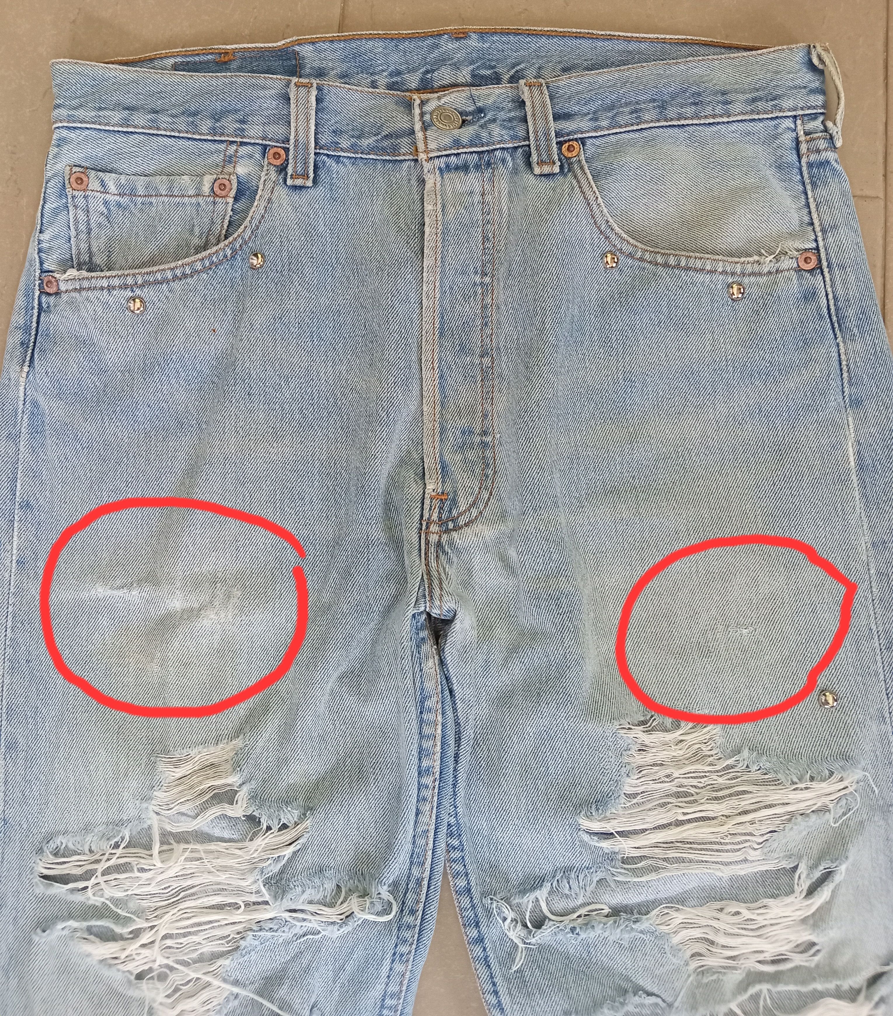 Levi's × Levi's Made & Crafted × Vintage 💥Very Rare💥Vintage LEVI'S 501 Distressed Studded Jeans Size US 32 / EU 48 - 10 Thumbnail