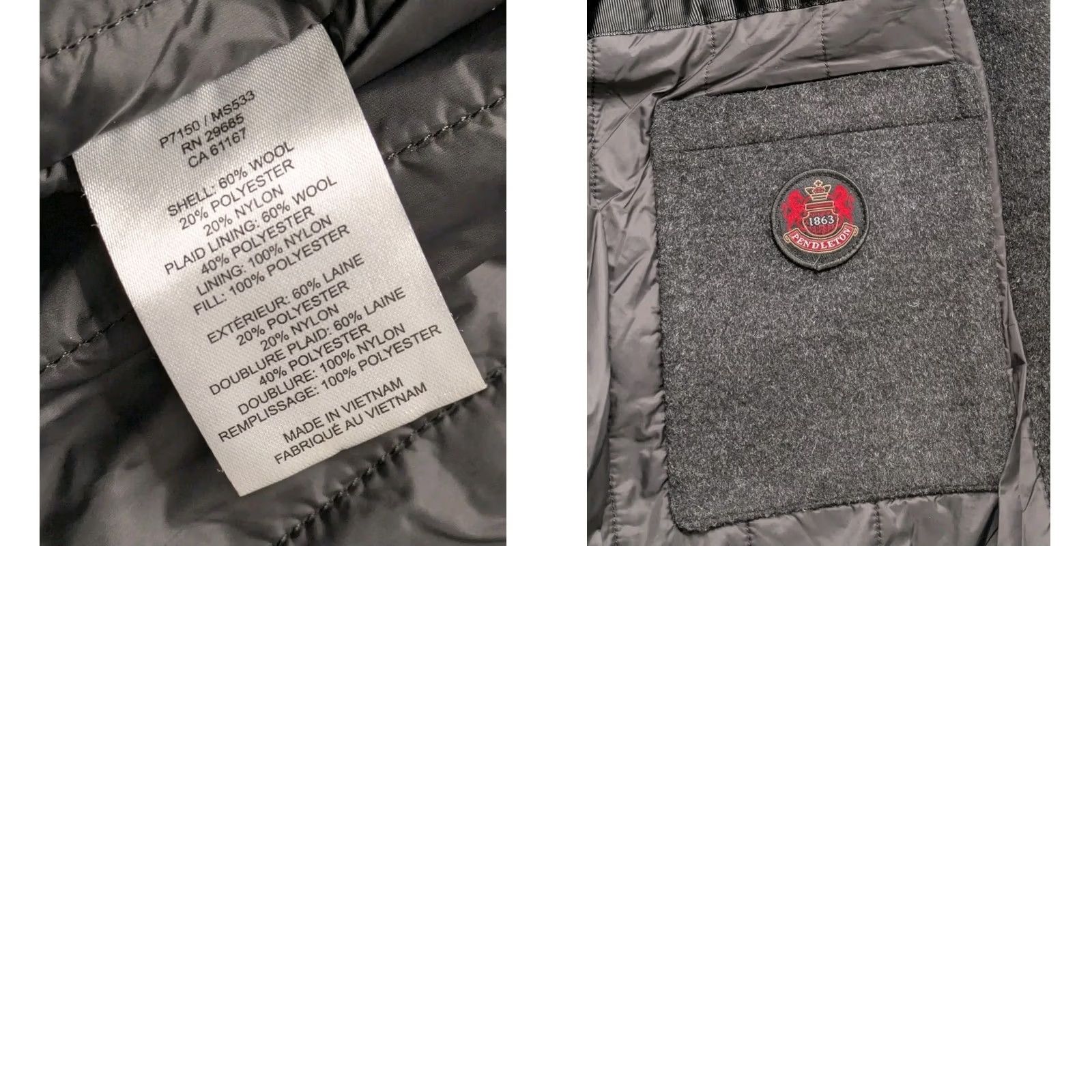 Pendleton Pendleton West Haven Wool Jacket Hooded Full Zip Insulated Quilt Line Grey L Women Size L / US 10 / IT 46 - 8 Thumbnail