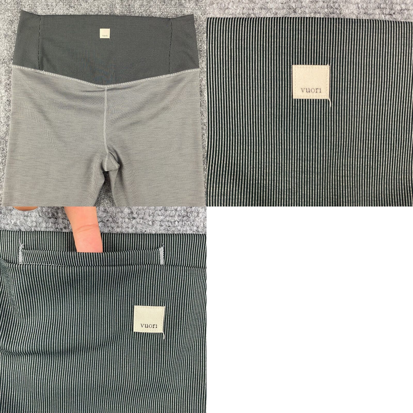 Vuori Vuori Leggings Womens 27 Gray Striped Capri Crop Pull-On Stretch Modified Hem Shirt Size 27" / US 4 / IT 40 - 8 Thumbnail