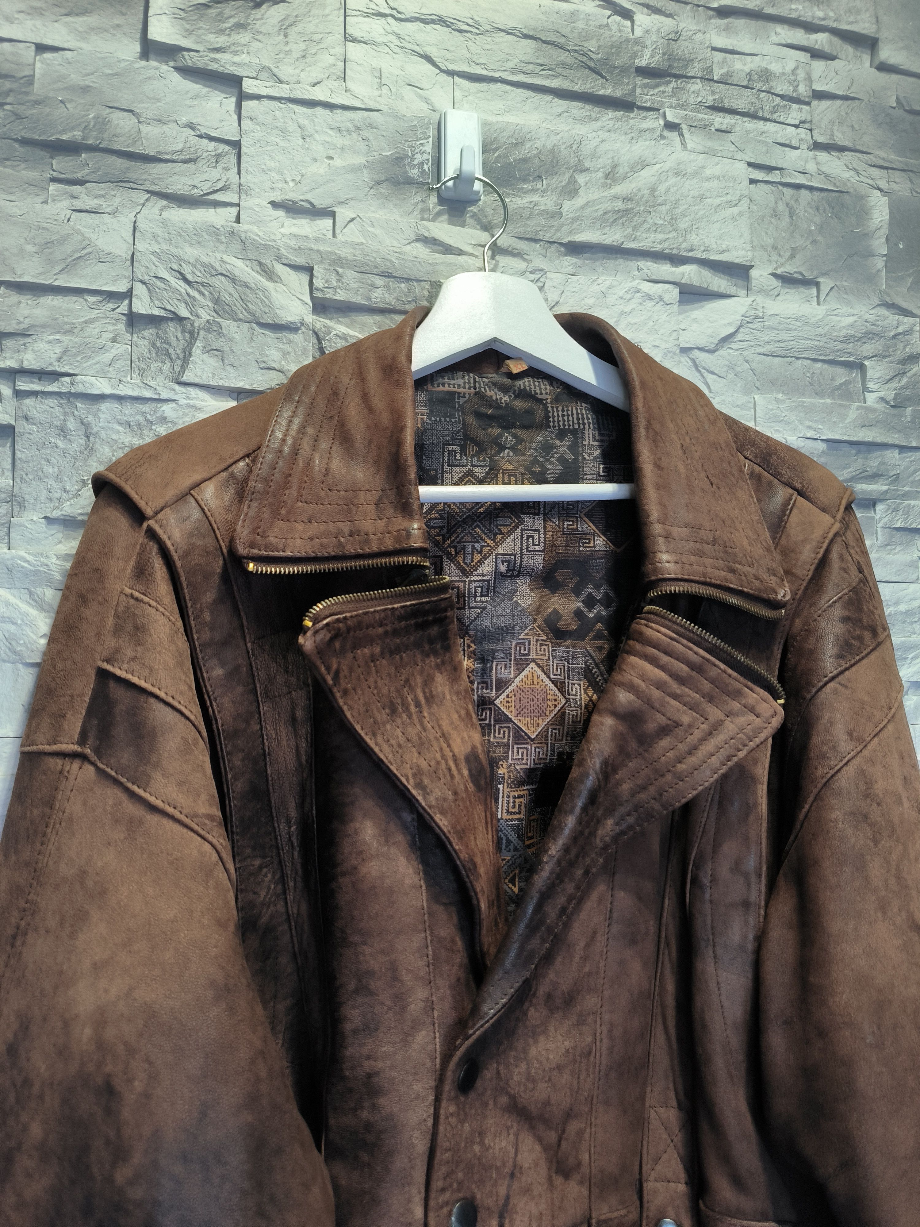 Vintage Leather Jacket Vintage Brown England Made Size US L / EU 52-54 / 3 - 3 Thumbnail