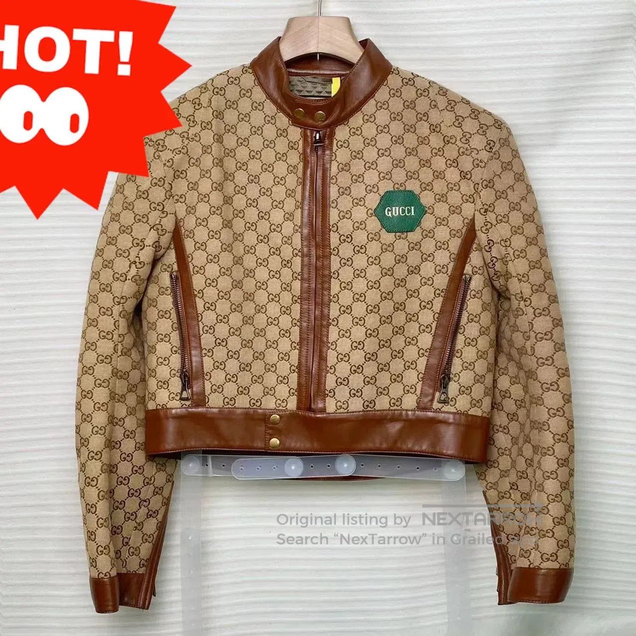 Gucci Gucci Logo Print Short Zip Jacket. Size US M / EU 48-50 / 2 - 1 Thumbnail