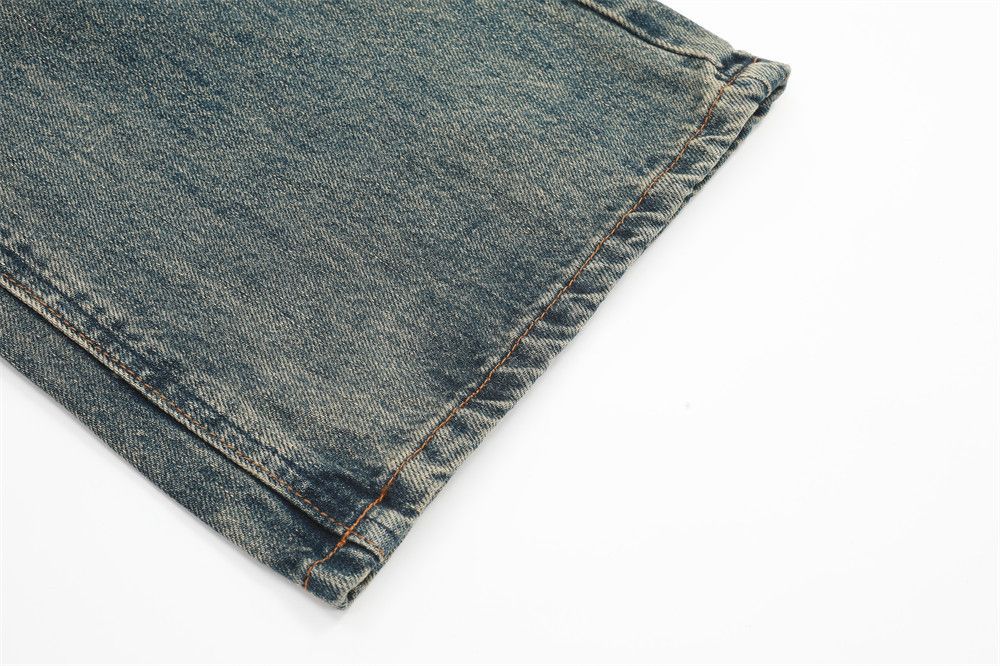 Jean Washed distressed men's hippie loose casual flared jeans Size US 32 / EU 48 - 5 Thumbnail