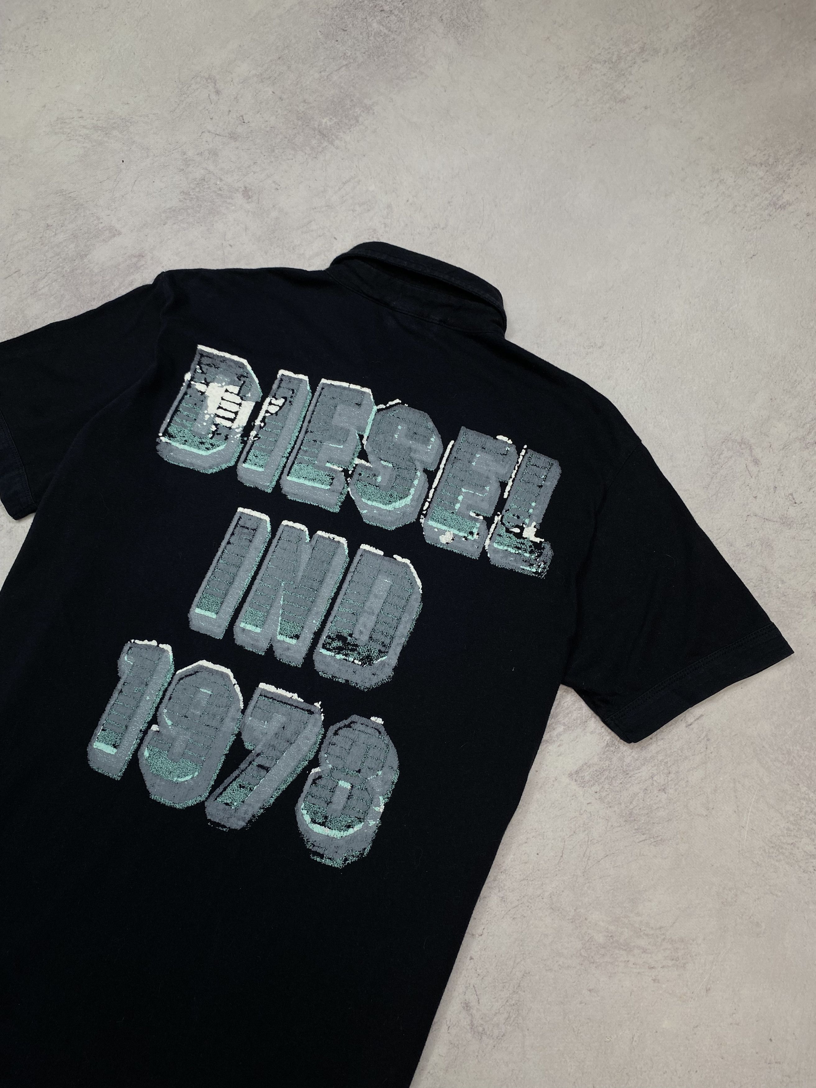 Diesel DIESEL MEN'S VINTAGE POLO SHIRT BLACK SIZE M Y2K STREET WEAR Size US M / EU 48-50 / 2 - 2 Thumbnail