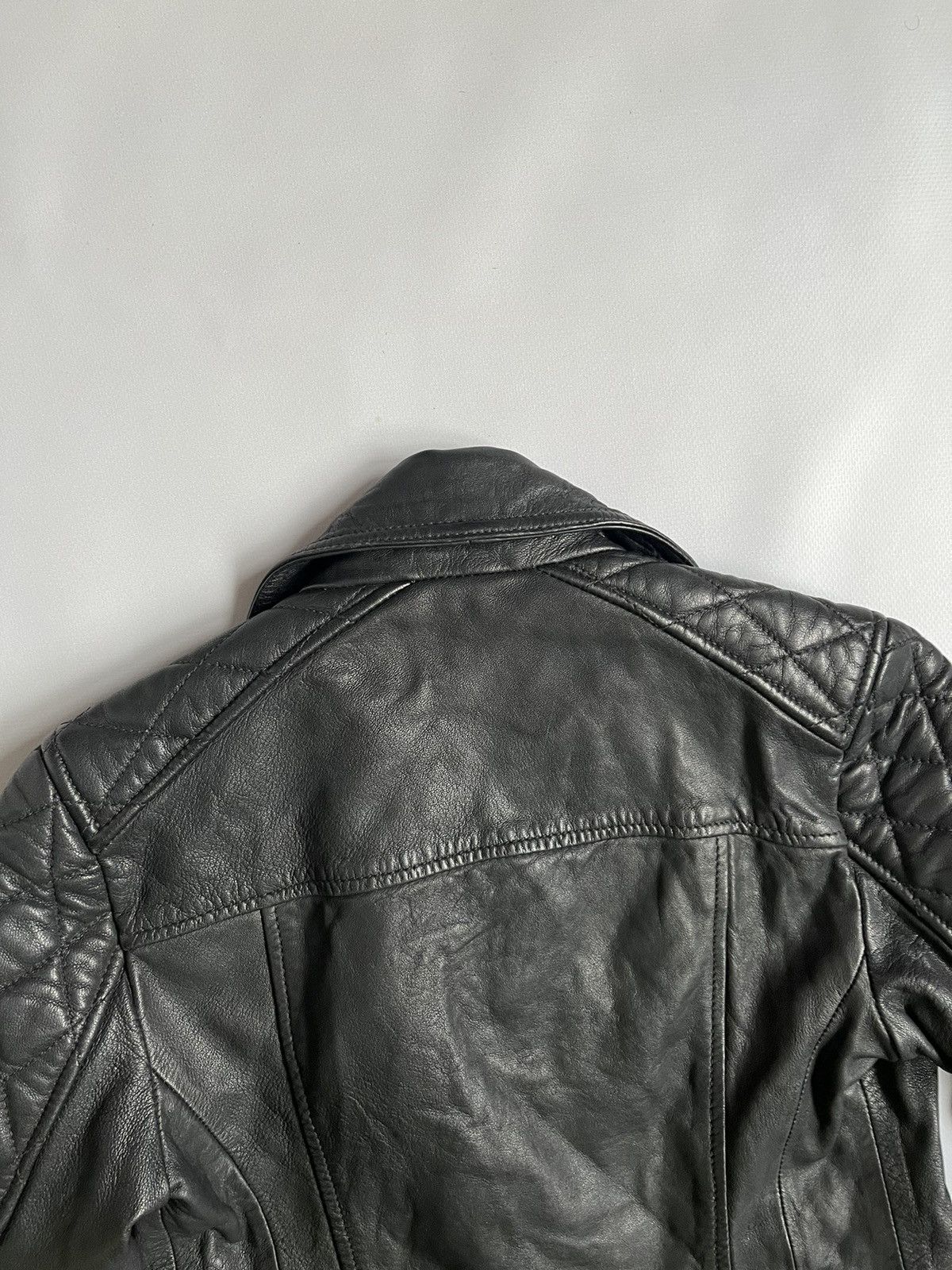Allsaints AllSaints Women Lamb Leather Black Biker Jacket Size XS / US 0-2 / IT 36-38 - 23 Thumbnail