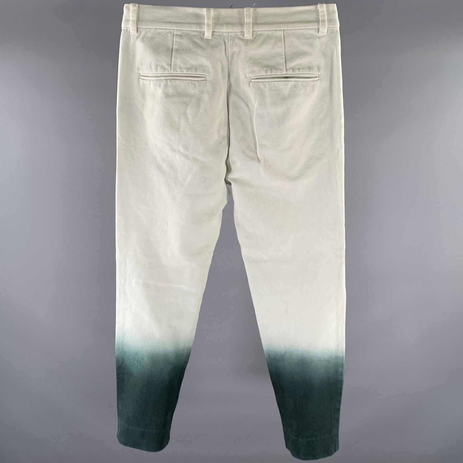 3.1 Phillip Lim 3.1 PHILLIP LIM Size 30 White Teal Ombre Cotton Casual Pants Size US 30 / EU 46 - 3 Thumbnail