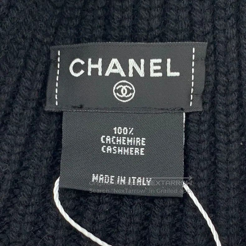 Chanel Chanel Size50 Black logo letter embroidery cashmere knitted Size ONE SIZE - 6 Thumbnail