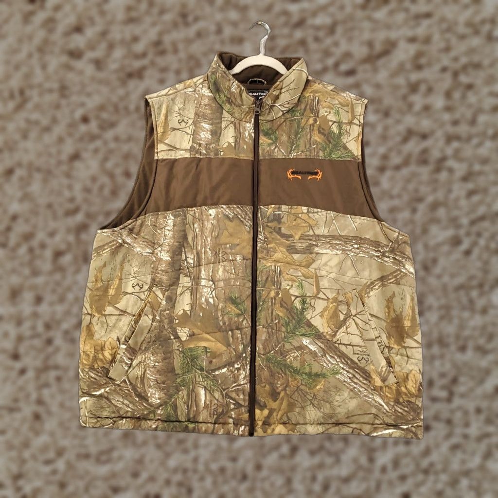 Realtree VINTAGE Realtree Vest Mens 2XL Xtra Camo Full Zip Hunting Jacket Insolated Lined Hunters Size US XXL / EU 58 / 5 - 1 Thumbnail