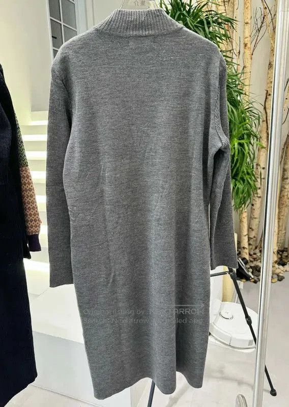 YSL Gray Wool Women's Dress Size L .