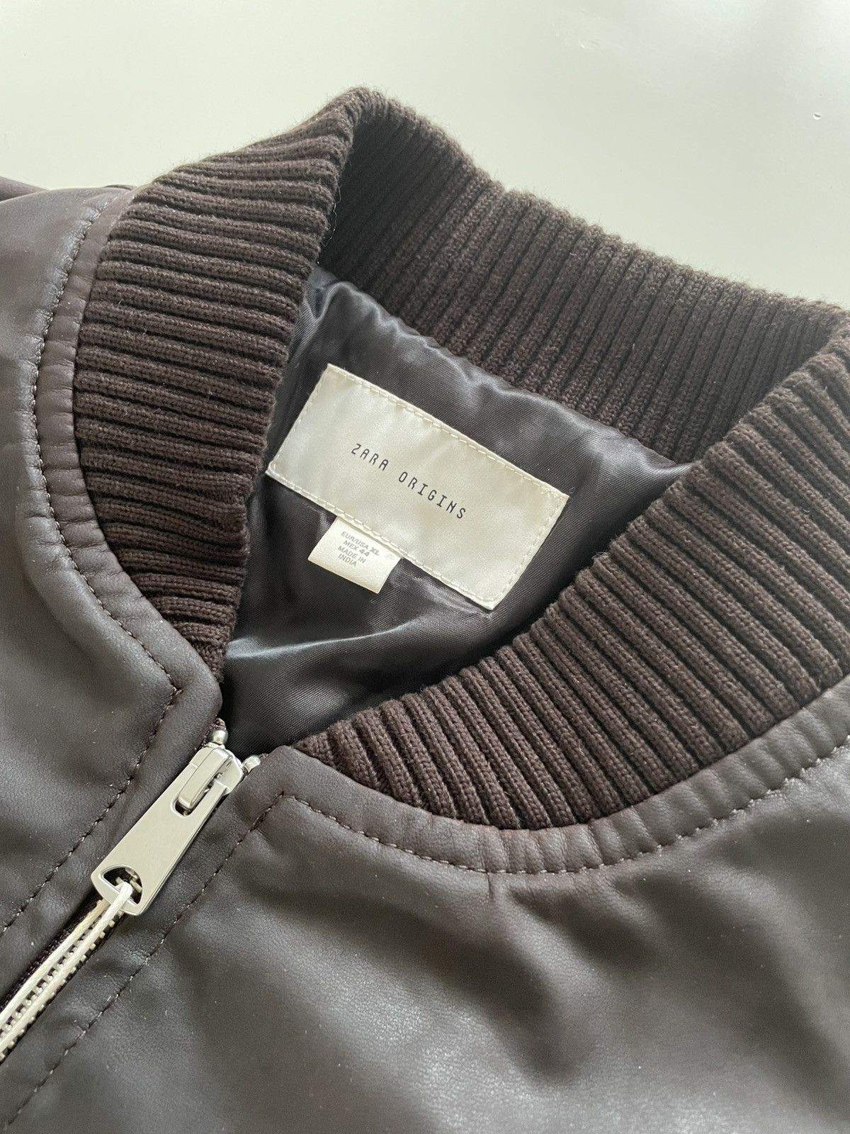 Zara ZARA Origins Waxed Leather Bomber Jacket Size US XL / EU 56 / 4 - 2 Thumbnail