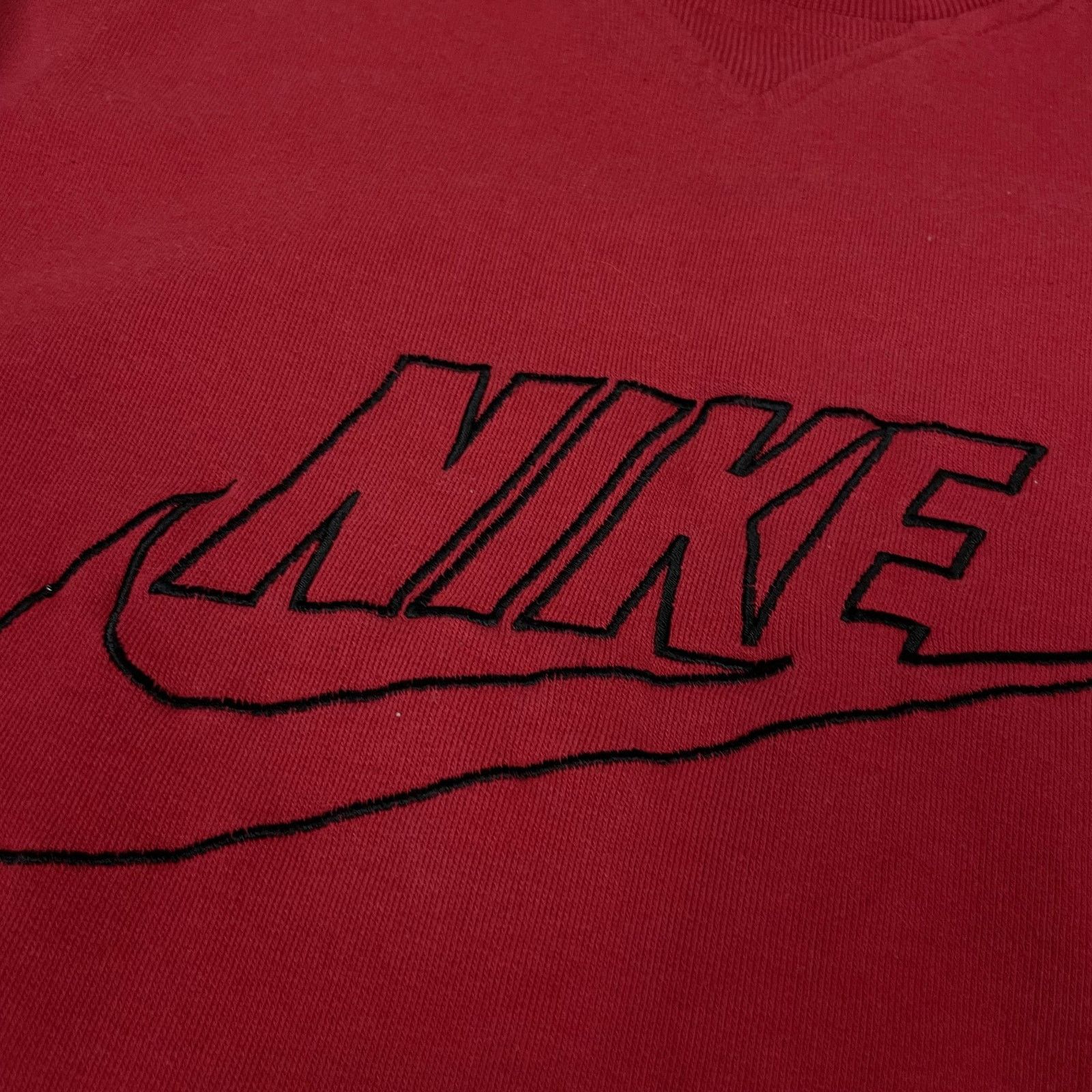 Nike × Vintage Nike Men's Red Cotton Swoosh Crew Neck Pullover Sweatshirt Size US M / EU 48-50 / 2 - 3 Thumbnail