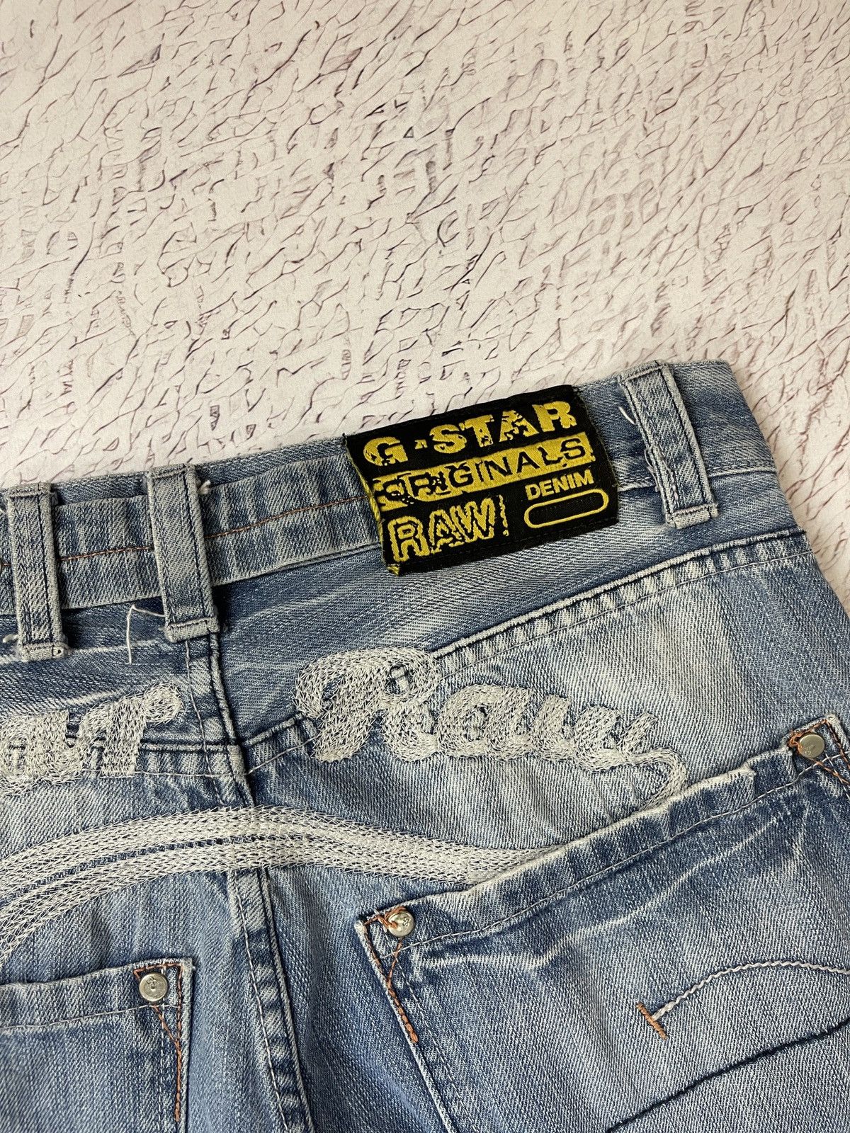 G-Star G-Star Raw vintage Elwood big logo distressed denim jeans Size US 31 - 15 Thumbnail