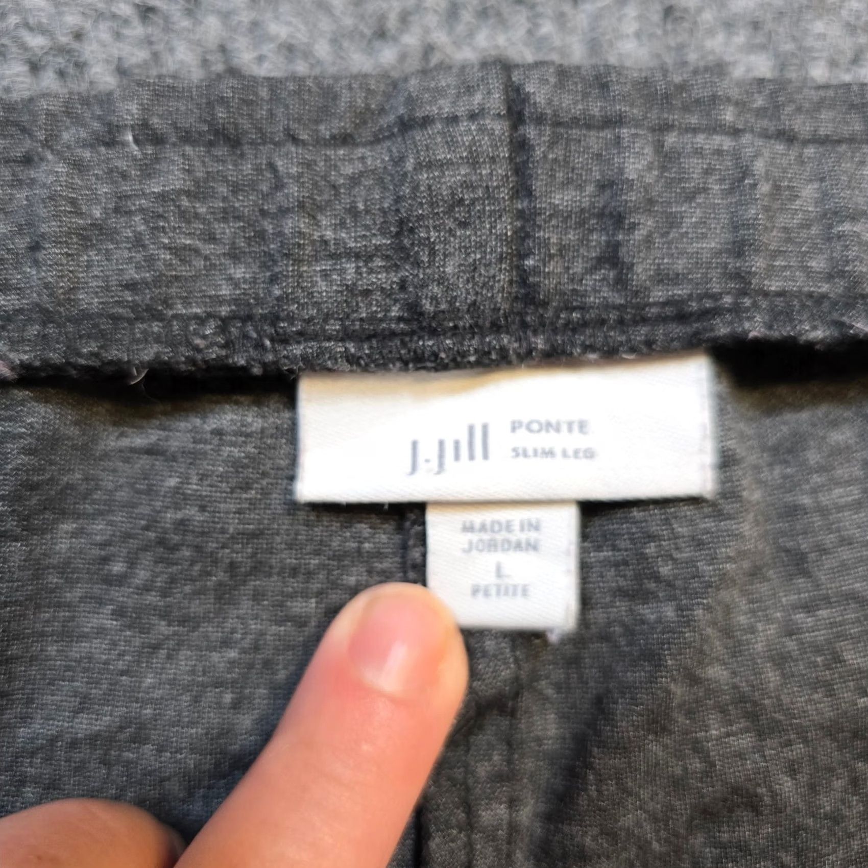J. Jill J Jill Pant Women Large Petite Gray Ponte Slim Leg Elastic Waist Casual Shirt Pants Growth Ladies Size 24" / US 00 / IT 34 - 3 Thumbnail