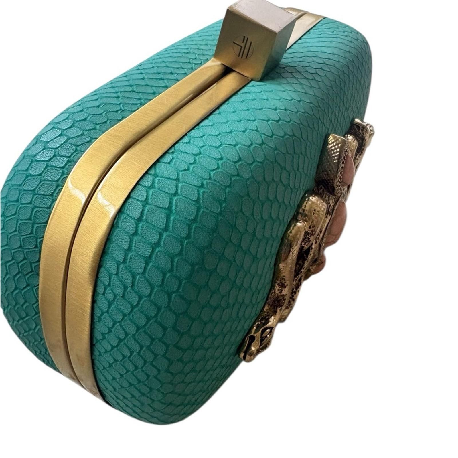 Other Samantha Wills Hand Crafted Turquoise Snakeskin Clutch Size ONE SIZE - 3 Thumbnail