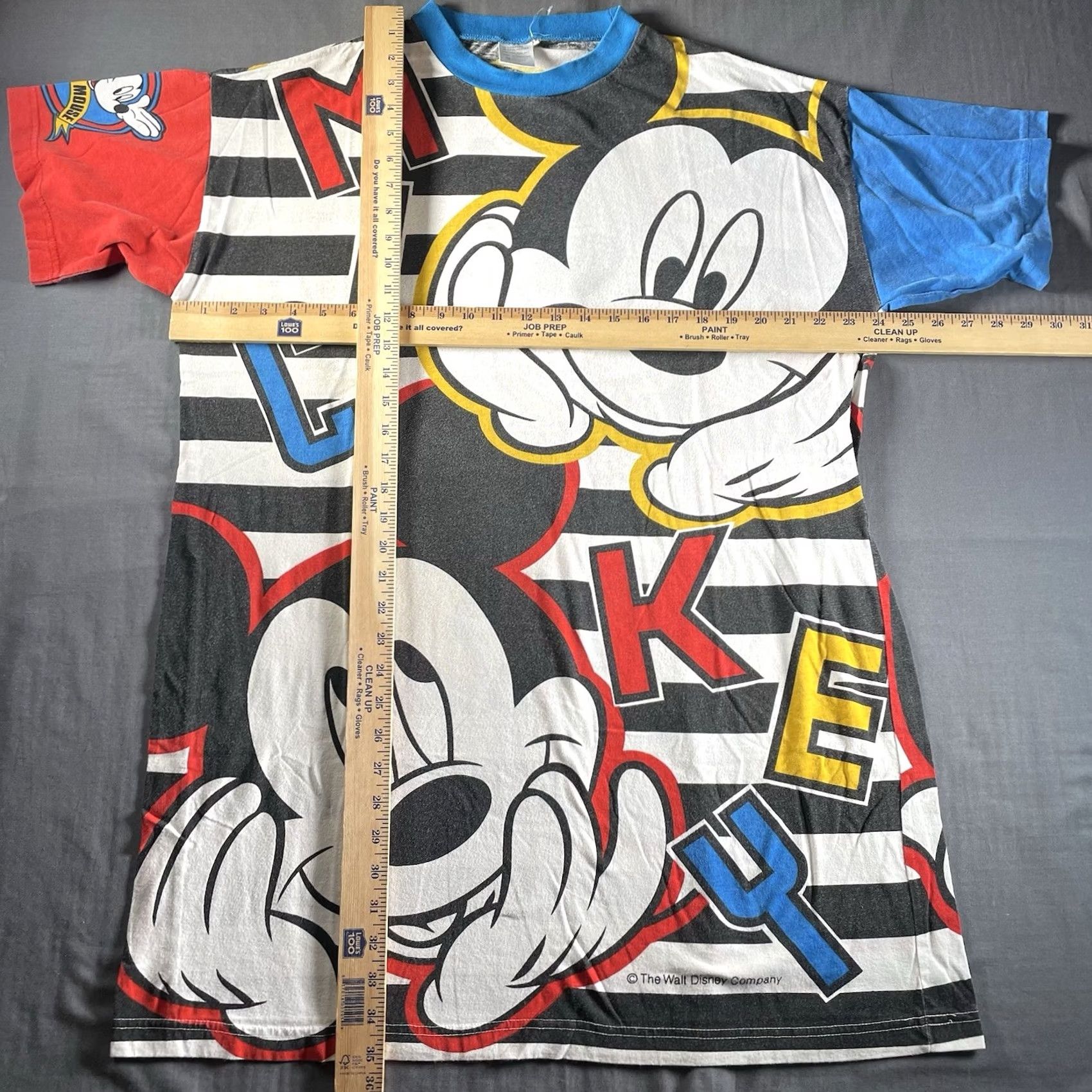 Disney VINTAGE Disney Sleep Shirt One Size Blue Mickey Mouse Cotton Blend Knit Nightgown Women 90s Cartoon Christmas Size ONE SIZE - 6 Thumbnail