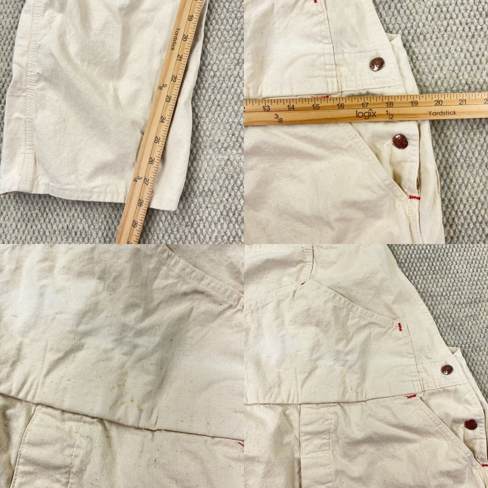 Vintage VINTAGE Big Mac Workwear Overalls Men 38x28 Cotton 1970s Beige White Sanforized Size US 38 / EU 54 - 8 Thumbnail