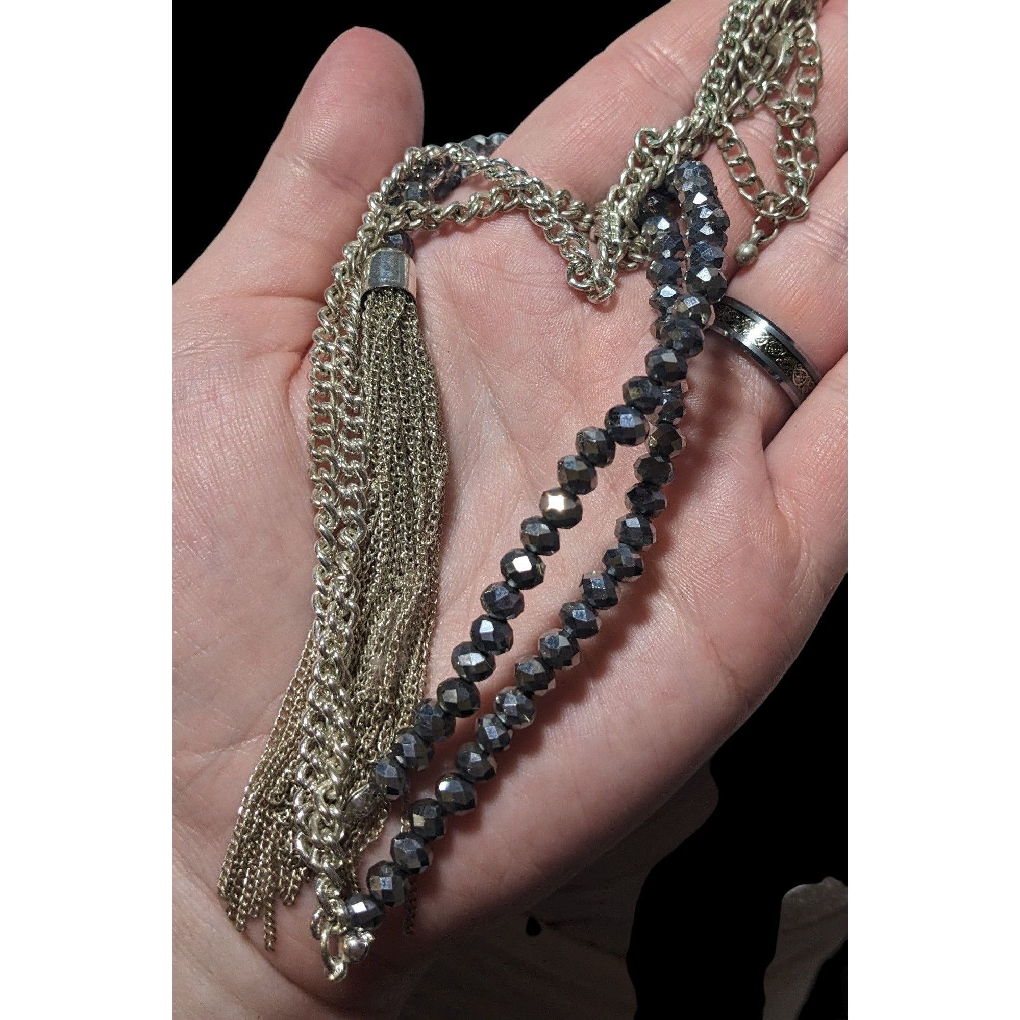 Other Glam Glass Beaded Chain Tassel Necklace Size ONE SIZE - 3 Thumbnail