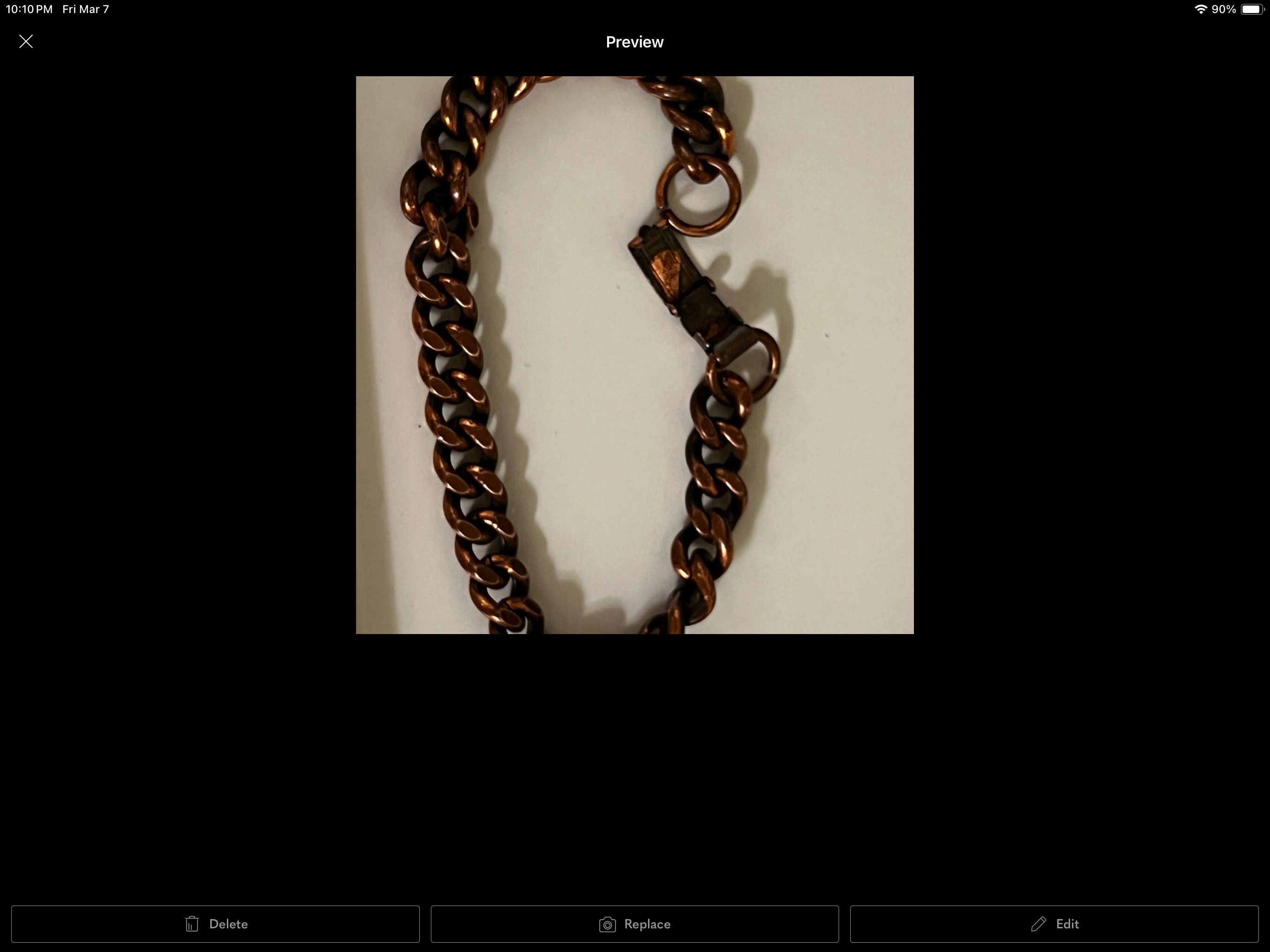 Vintage Men’s Cuban Link Solid Copper Bracelet Size ONE SIZE - 6 Thumbnail