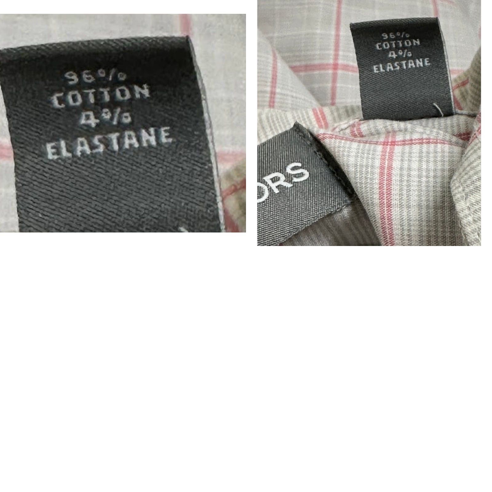 Michael Kors Michael Kors Mens Shirt 15.5 Pink Gray Plaid Slim Fit Button-Up Collared Long Sleeve Size US L / EU 52-54 / 3 - 8 Thumbnail