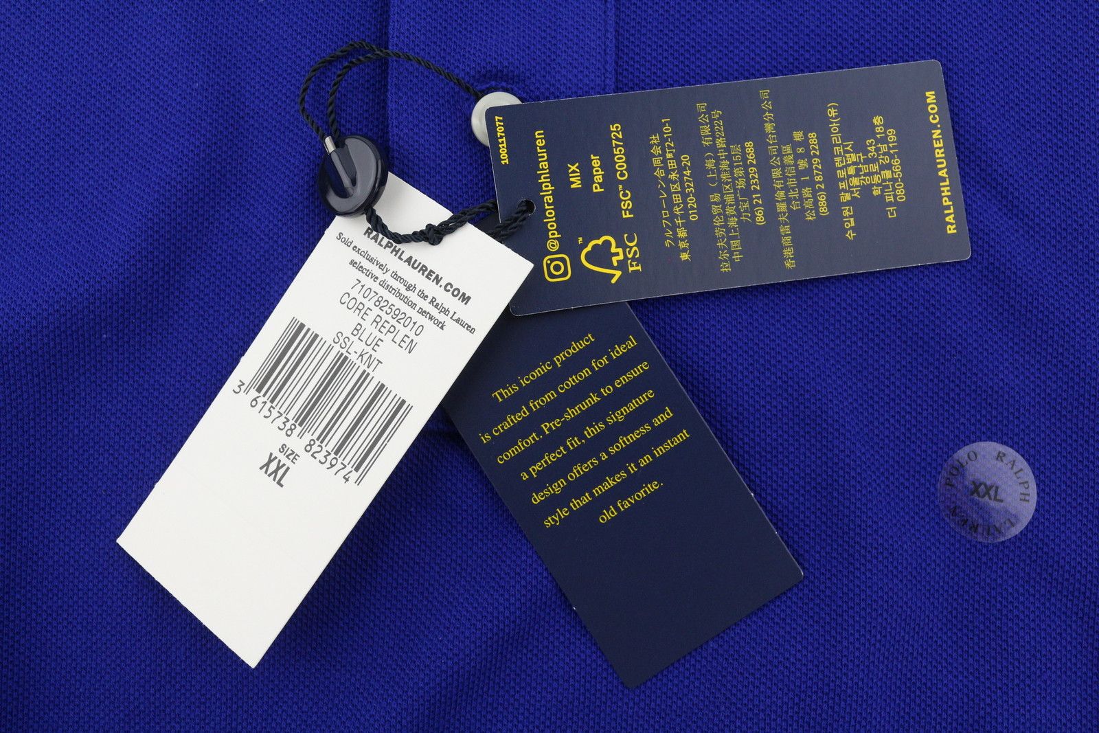 Ralph Lauren CUSTOM SLIM FIT 2XL Mid Blue Front Logo 87905 Size US XXL / EU 58 / 5 - 12 Thumbnail