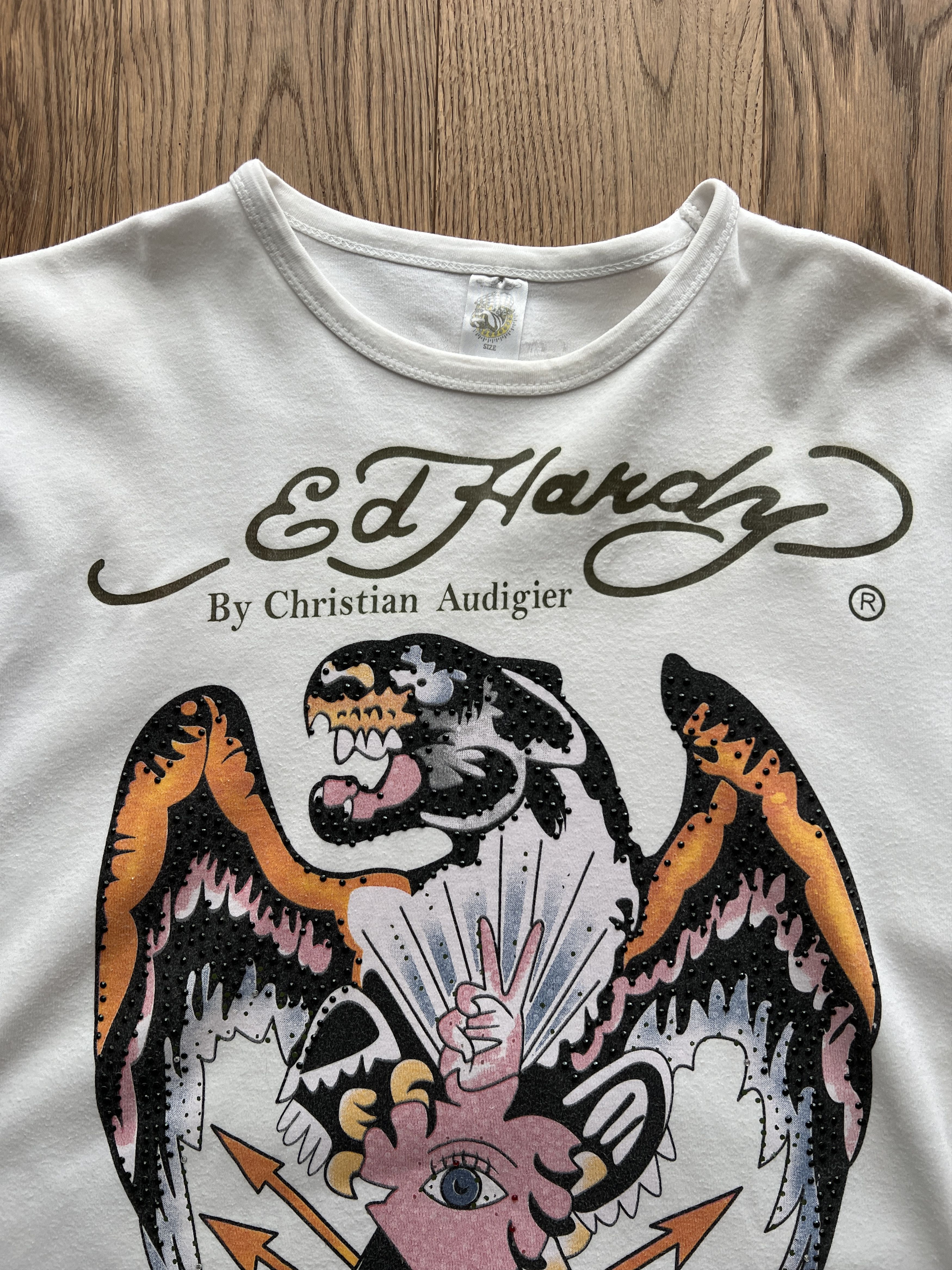 Ed Hardy Crazy Ed Hardy Superstar Rhinestones vintage printed t shirt Size US XL / EU 56 / 4 - 12 Thumbnail
