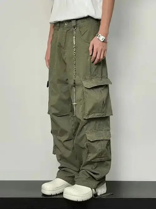 Japanese Brand × Vintage Street retro multi-pocket cargo casual pants Size US 34 / EU 50 - 2 Thumbnail