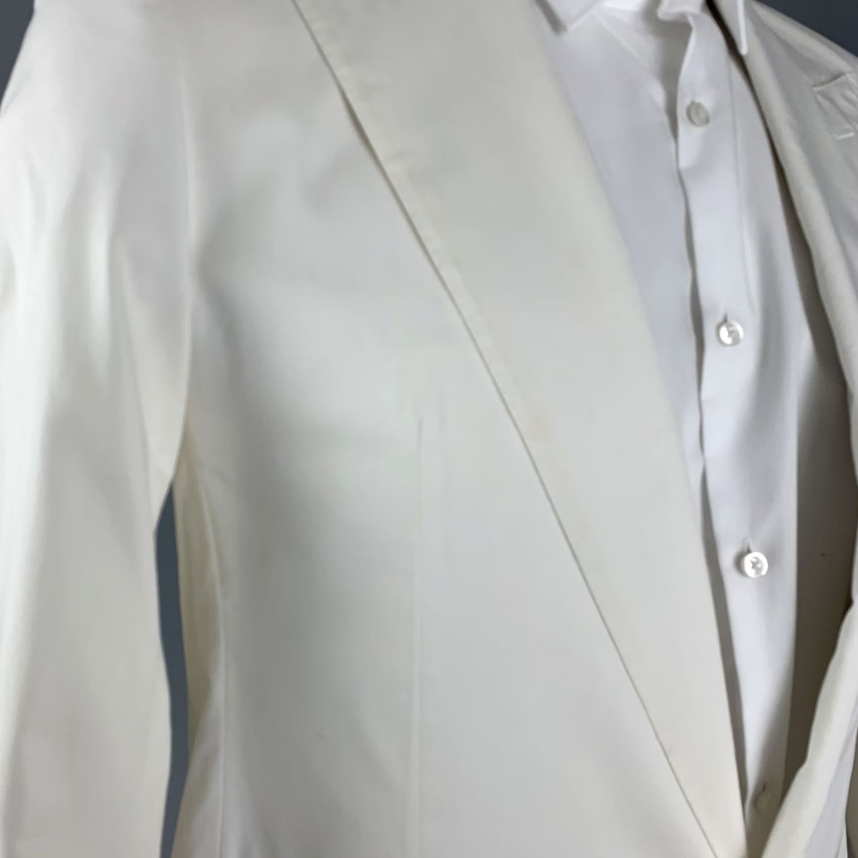 Lanvin LANVIN Sport Coat White Cotton Peak Lapel 40 Regular Men Shirt Jacket Size US XXS / EU 40 - 5 Thumbnail