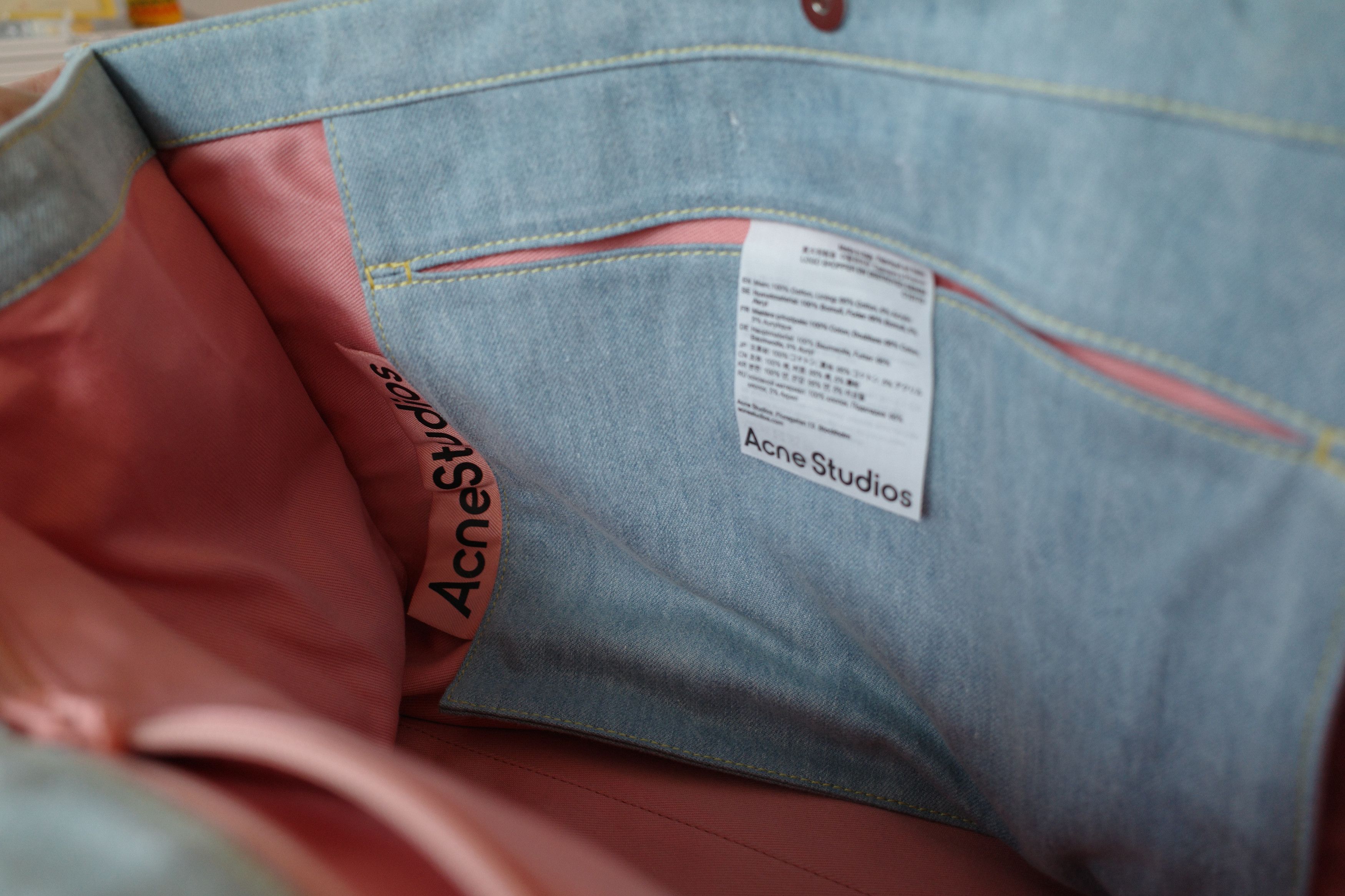 Acne Studios Distressed Denim Logo Shopper Tote Bag Size ONE SIZE - 10 Thumbnail