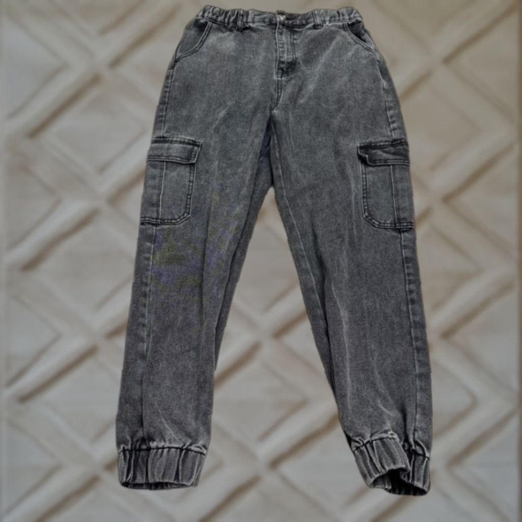 Vintage VINTAGE Adika Denim Jogger Jeans Womens Large High Rise Acid Wash Black Streetwear 90s Size 36" / US 14 / IT 50 - 1 Thumbnail