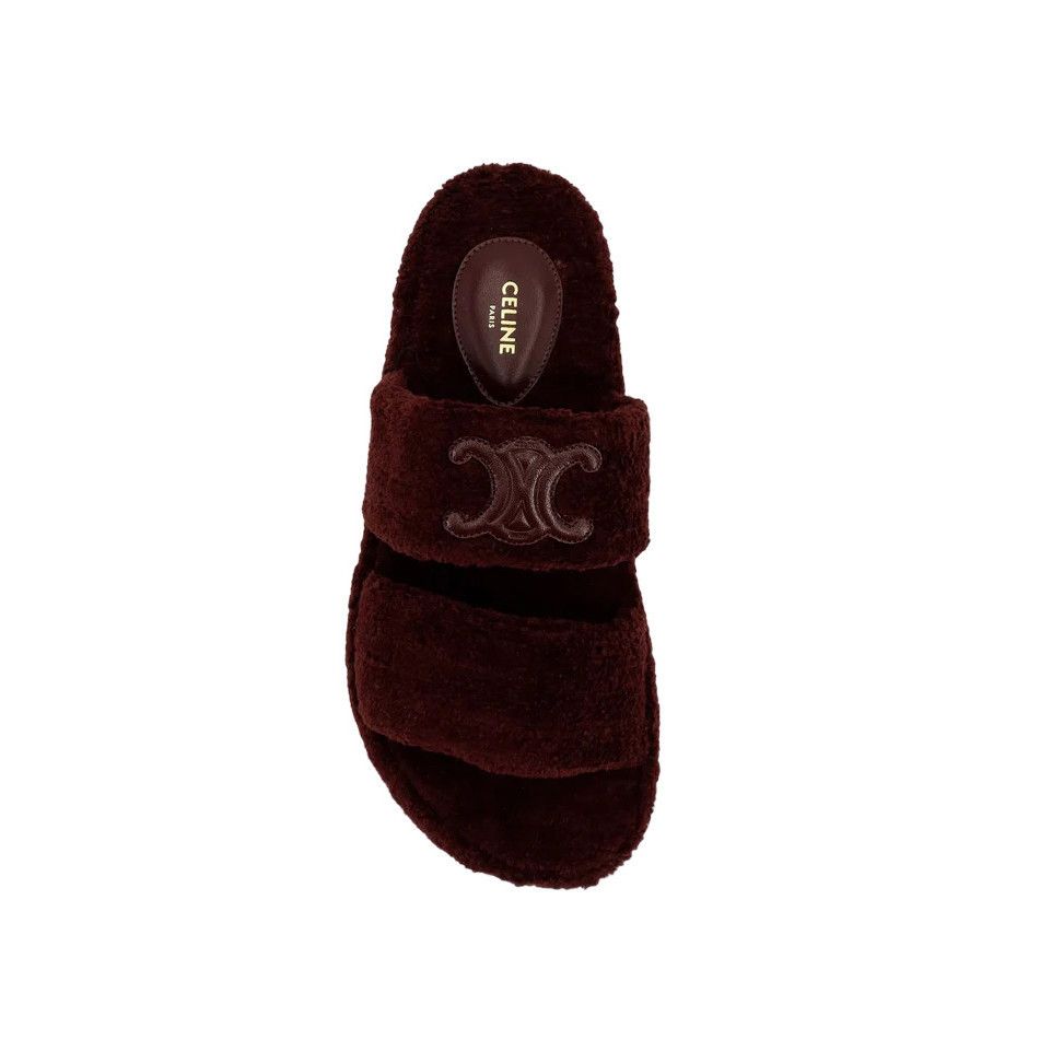 Celine CELINE Triomphe Shearling Purple Slides New & Authentic (Wom Size US 6 / IT 36 - 4 Thumbnail