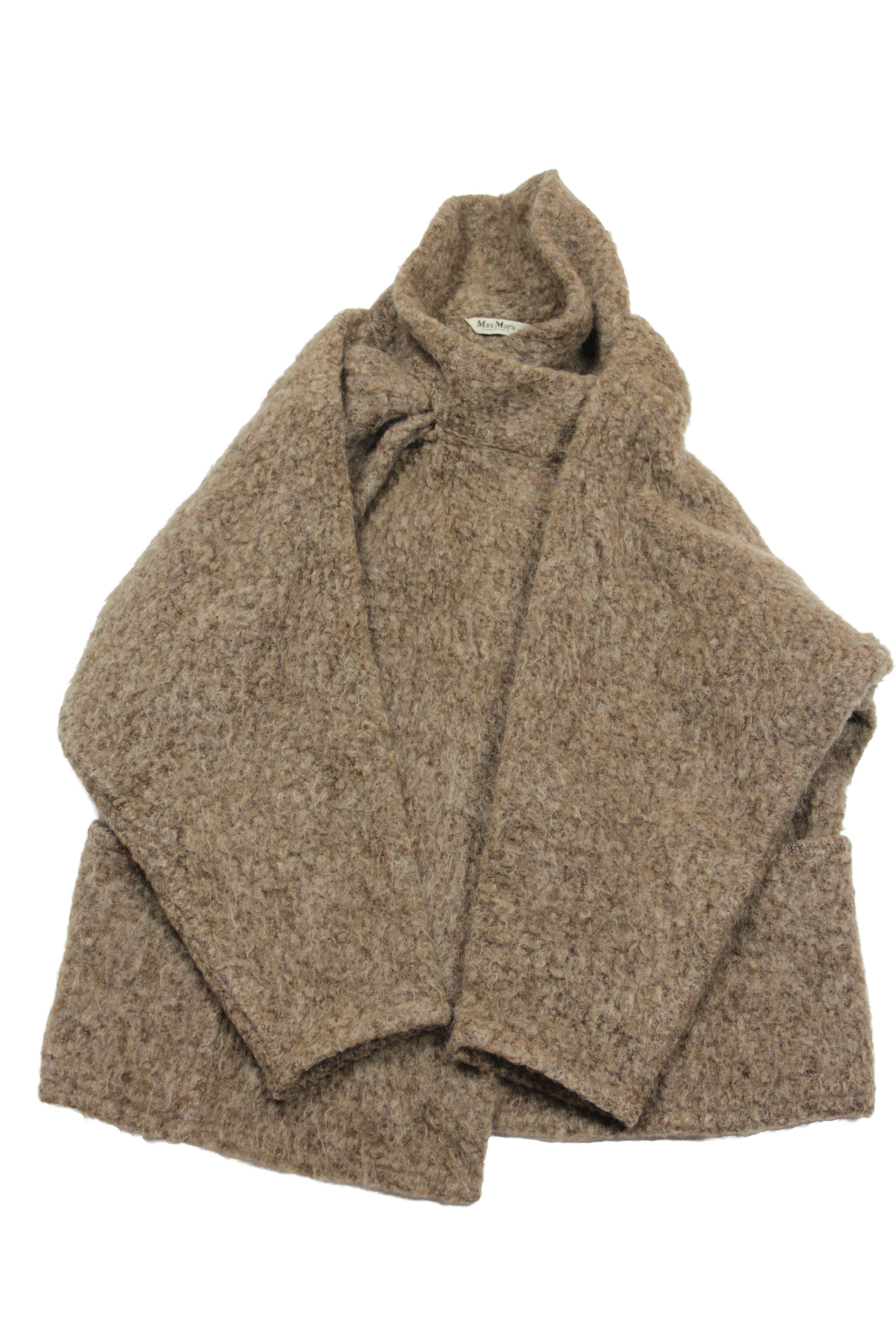 Max Mara 00S Angora Fluffy Y2K Cape Coat Vintage Size M / US 6-8 / IT 42-44 - 7 Thumbnail