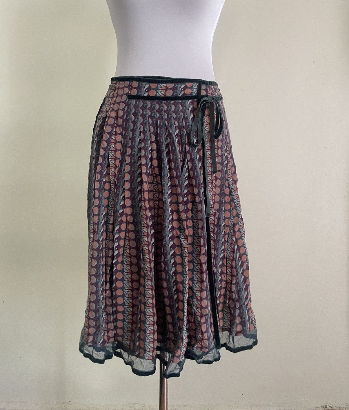 Alberta Ferretti Philosophy di Alberta Ferretti Wrap Half Pleated Midi Skirt Size 29" - 1 Thumbnail